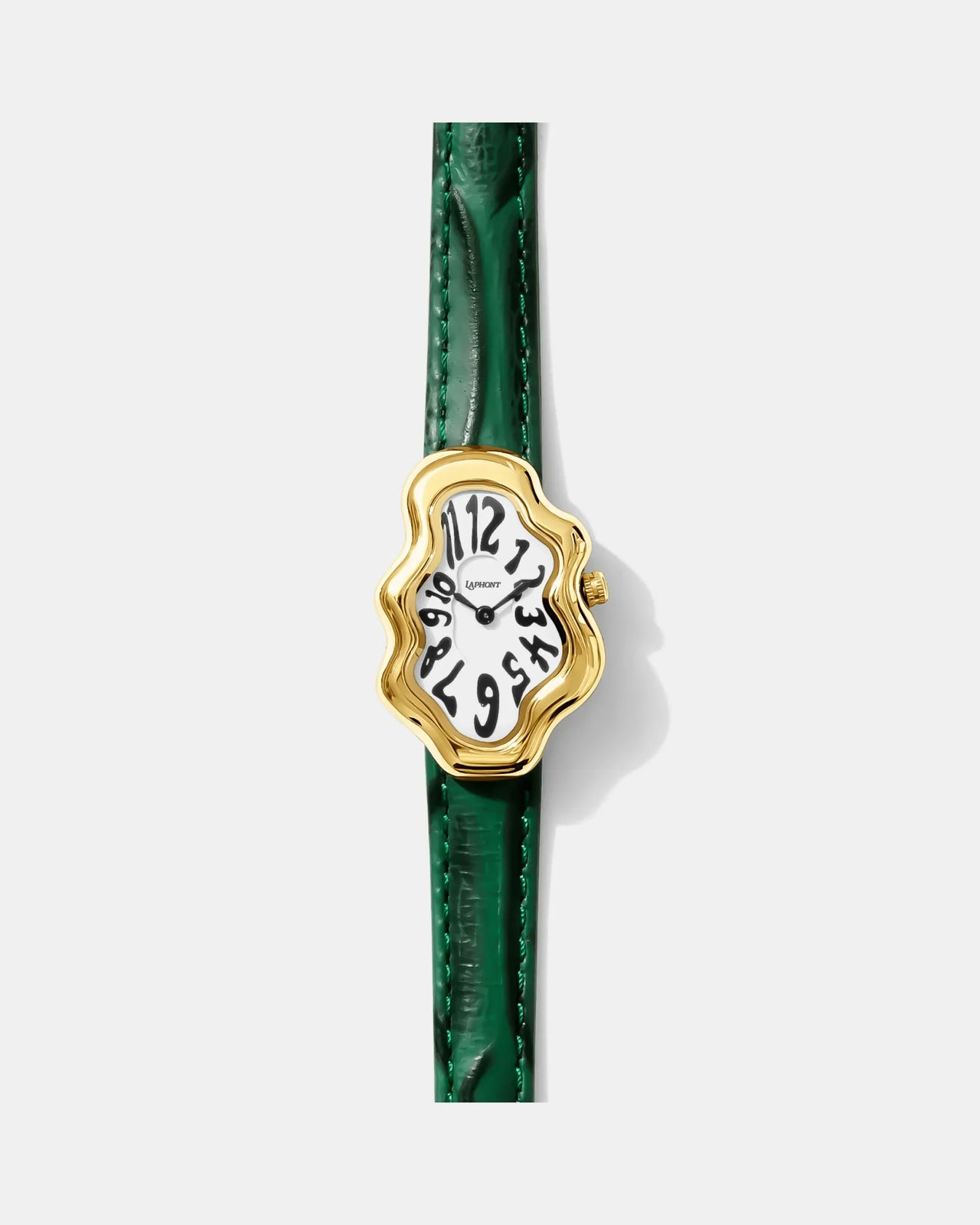 Laphont Mirage Watch Gold Case Green Band White Dial