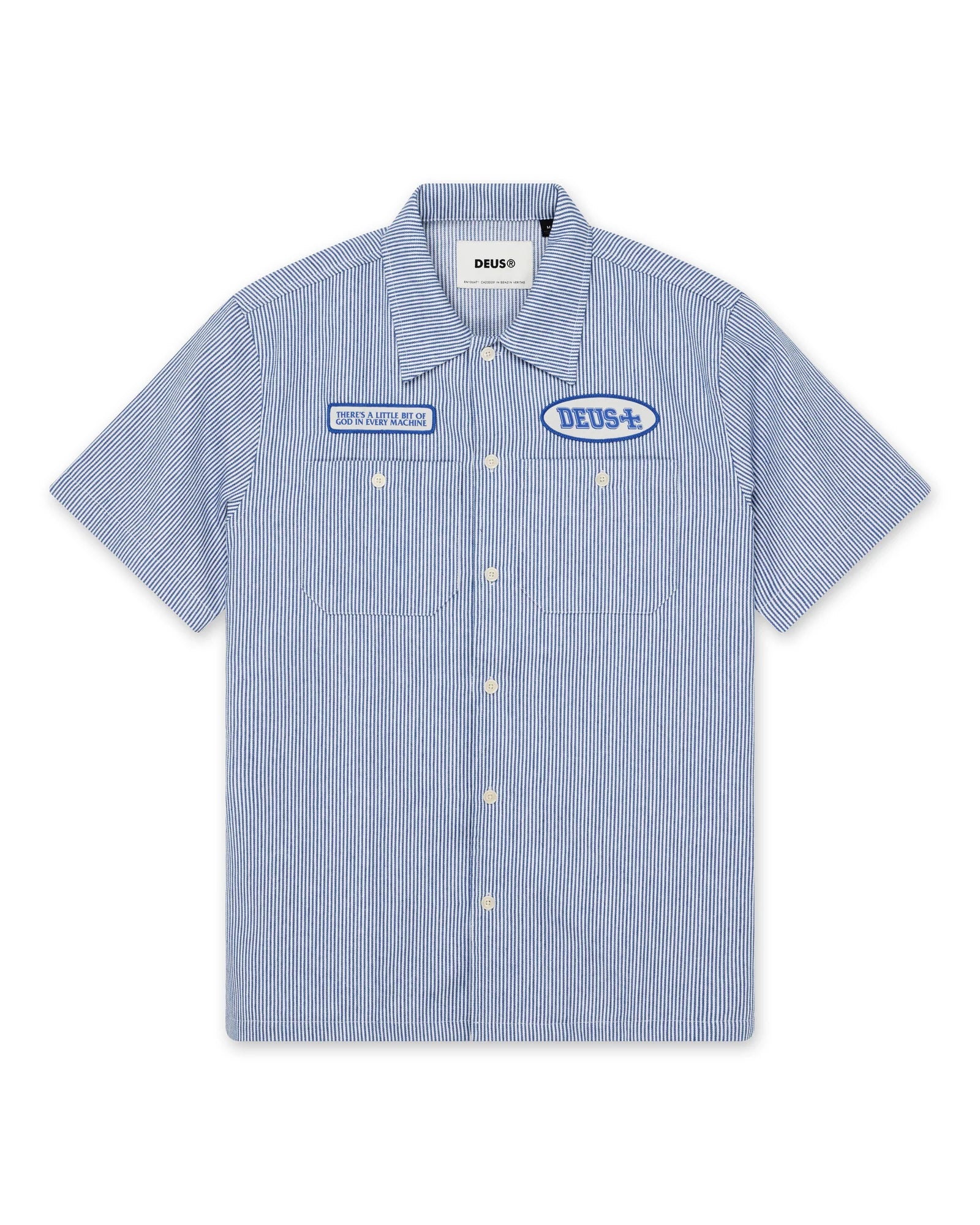No Shelter Work Shirt Blue Stripe