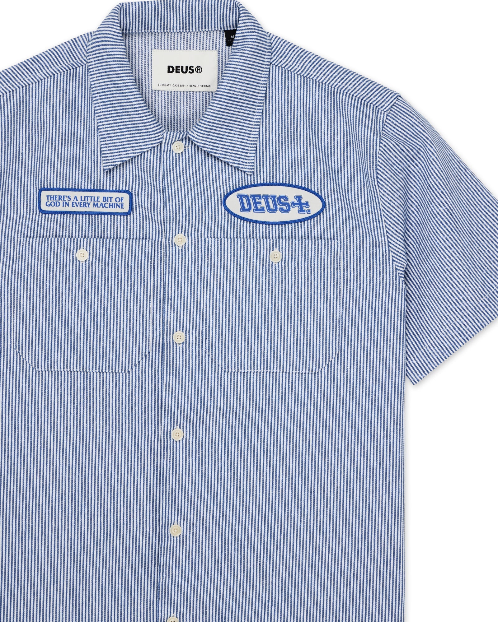 No Shelter Work Shirt Blue Stripe