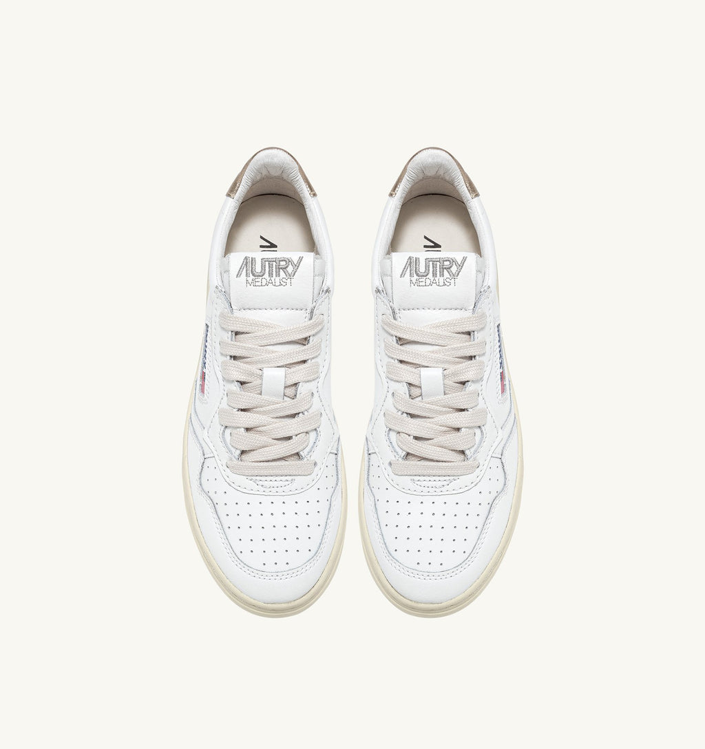 MEDALIST LOW MAN  LEATHER/LEATHER WHITE/GOLD
