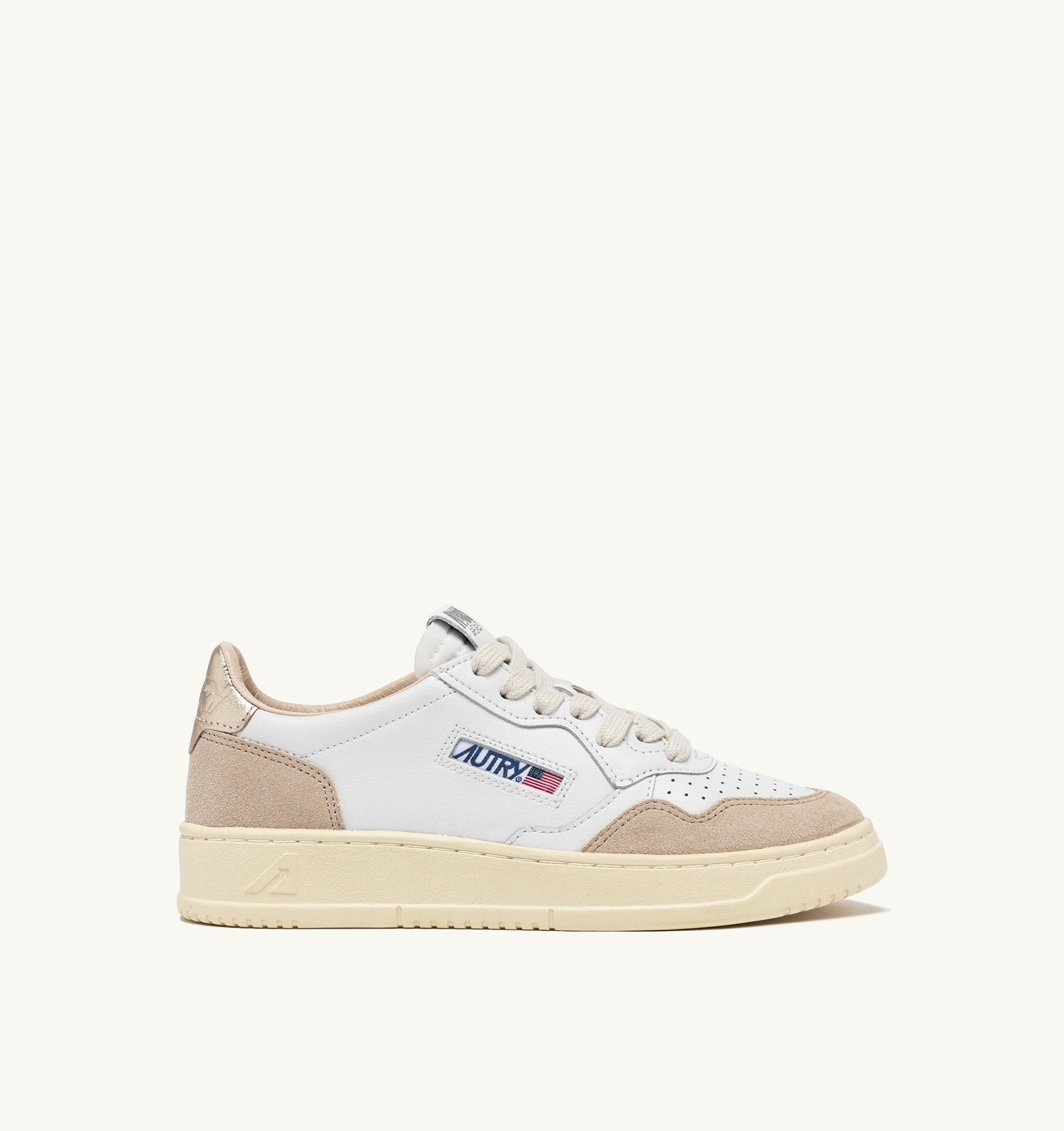 MEDALIST LOW MAN  LEATHER/SUEDE WHITE/GOLD