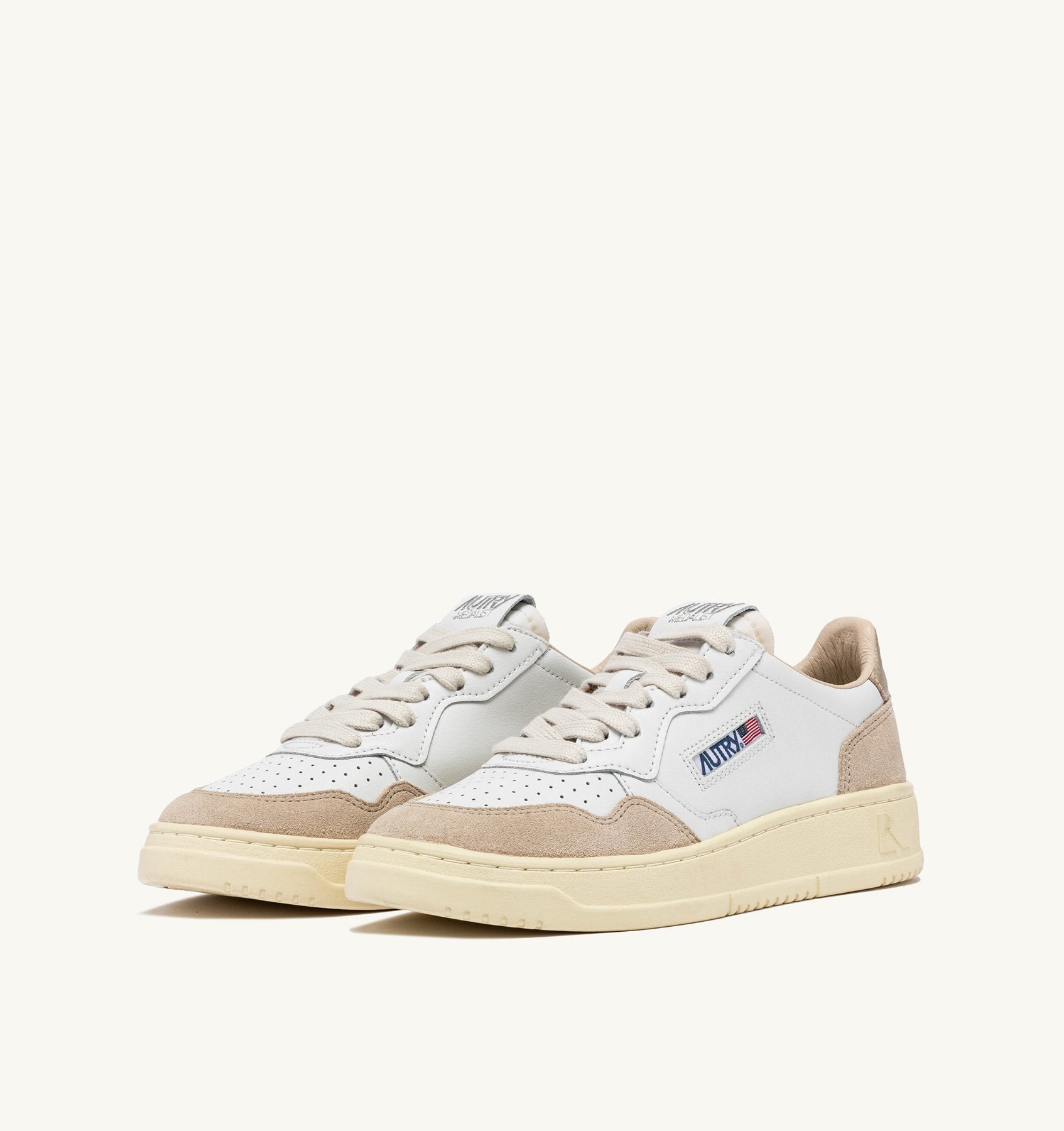 MEDALIST LOW MAN  LEATHER/SUEDE WHITE/GOLD