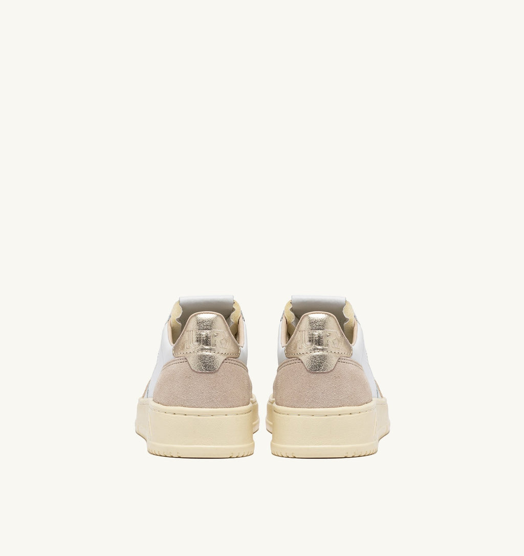 MEDALIST LOW MAN  LEATHER/SUEDE WHITE/GOLD