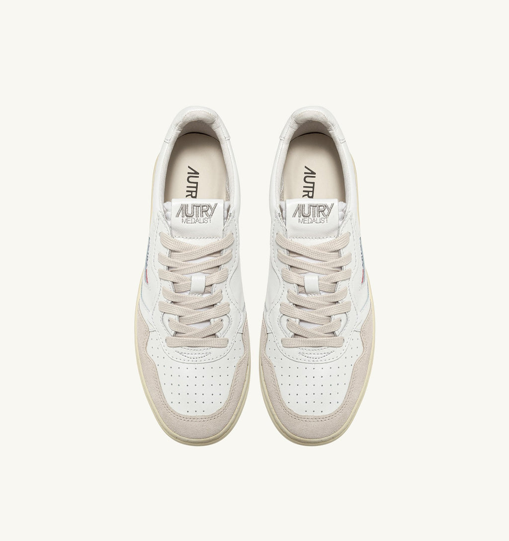 MEDALIST LOW MAN  LEATHER/SUEDE WHITE