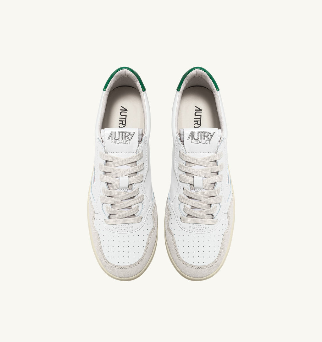 MEDALIST LOW MAN  LEATHER/SUEDE WHITE/AMAZ