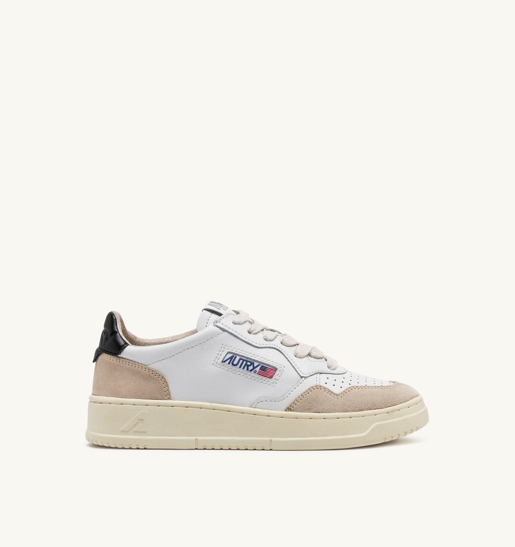 MEDALIST LOW MAN LEATHER/SUEDE WHITE/BLACK