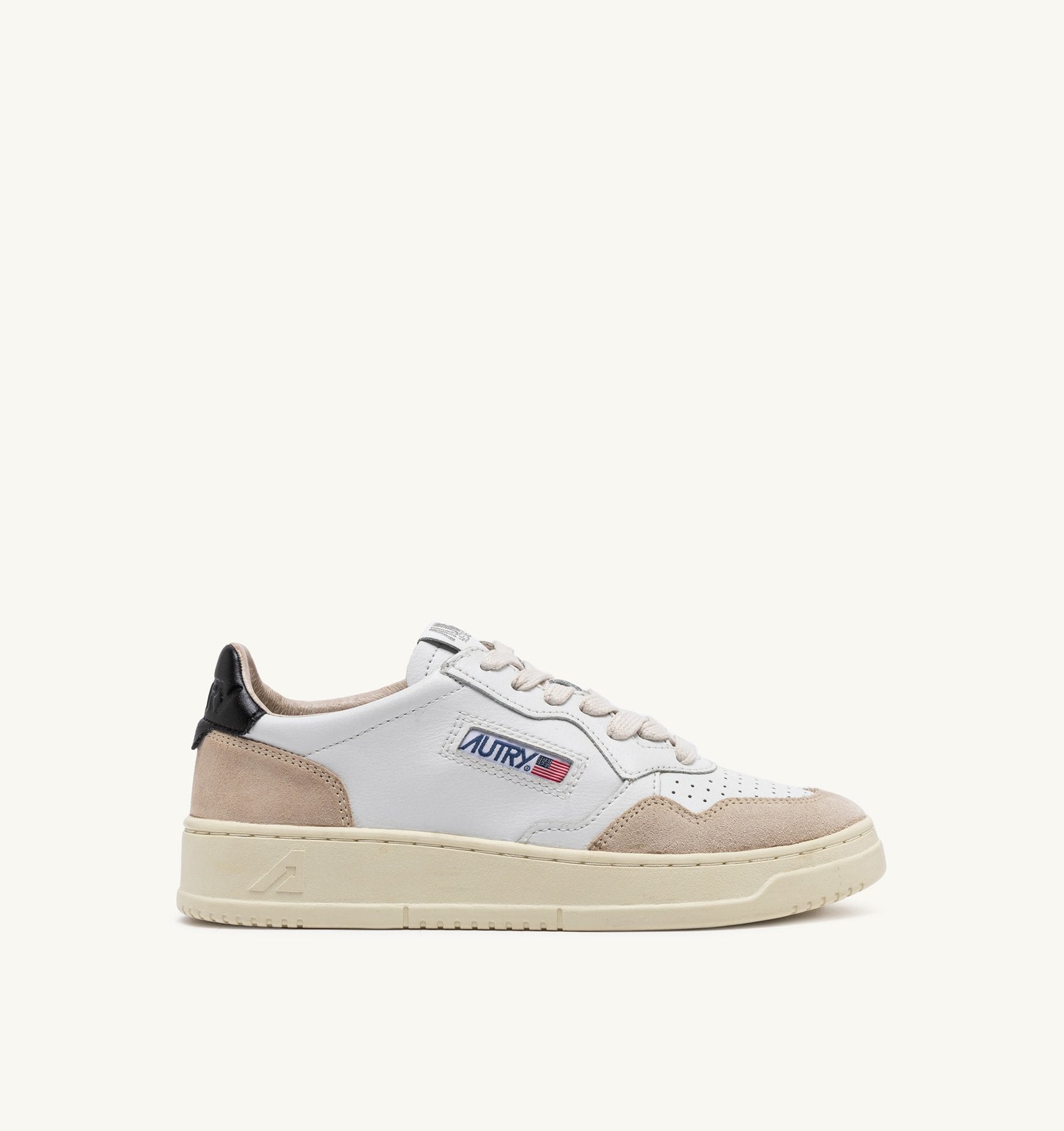 MEDALIST LOW MAN LEATHER/SUEDE WHITE/BLACK