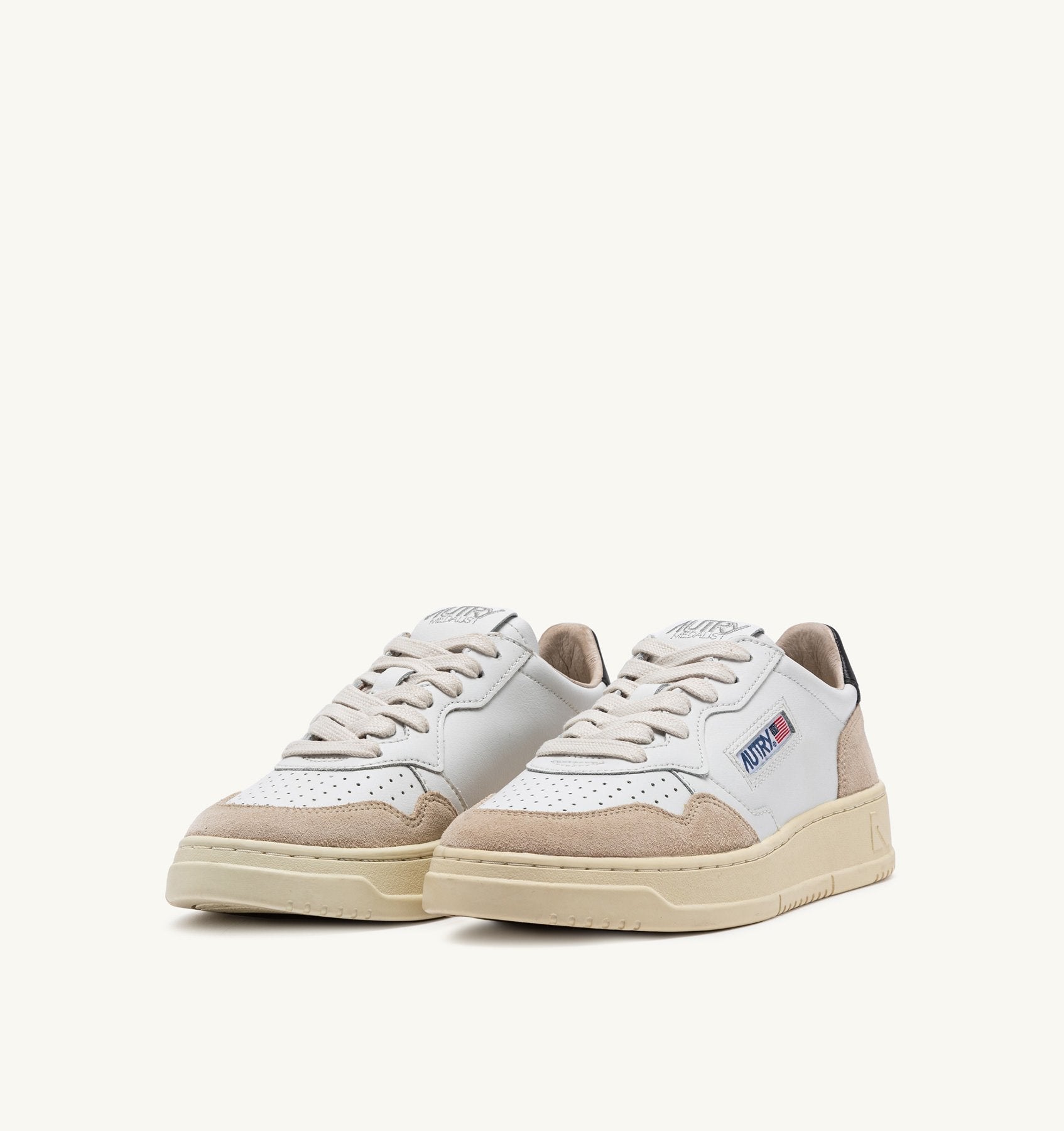 MEDALIST LOW MAN LEATHER/SUEDE WHITE/BLACK