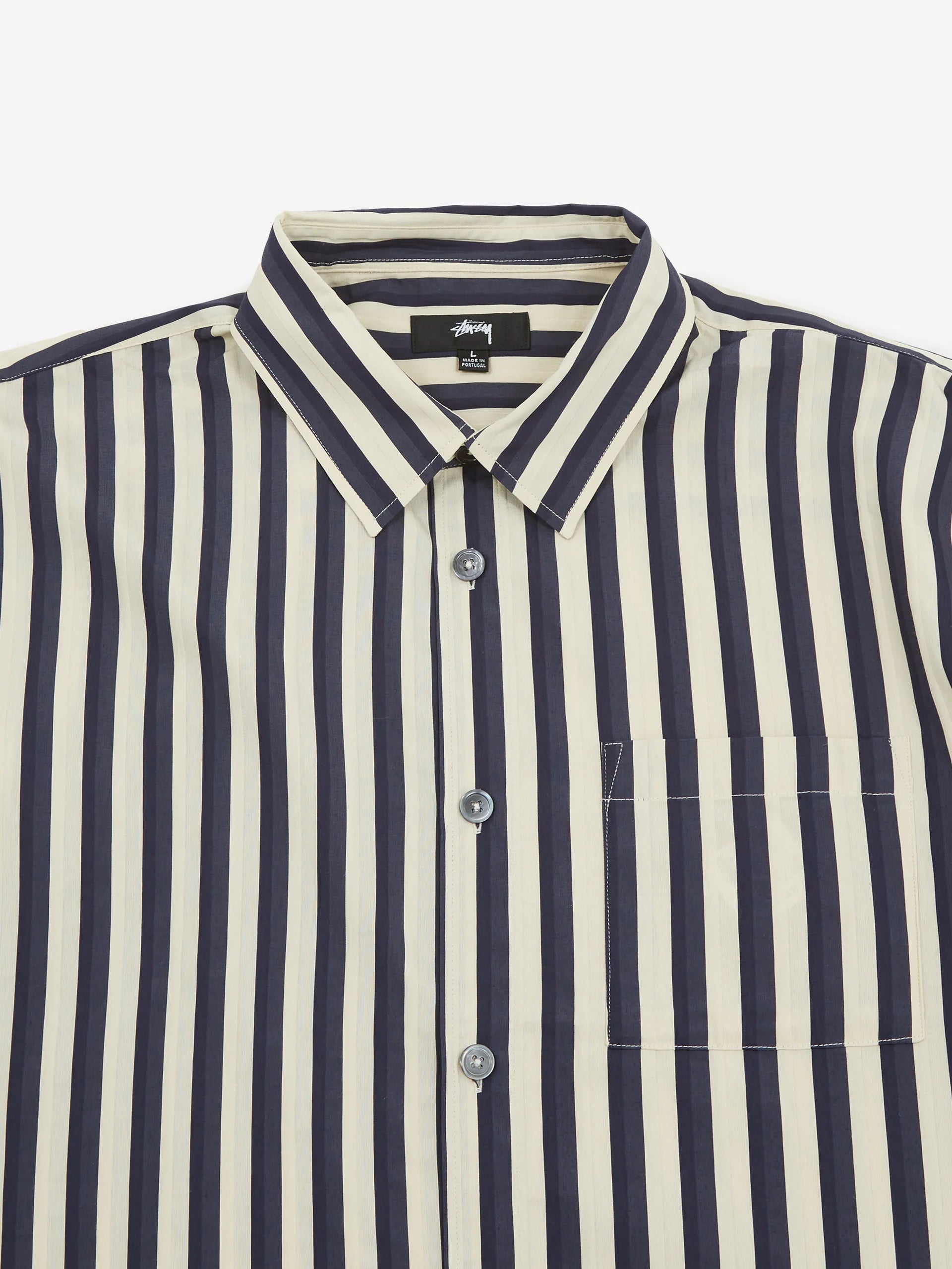 FLAT BOTTOM STRIPE SHIRT NAVY