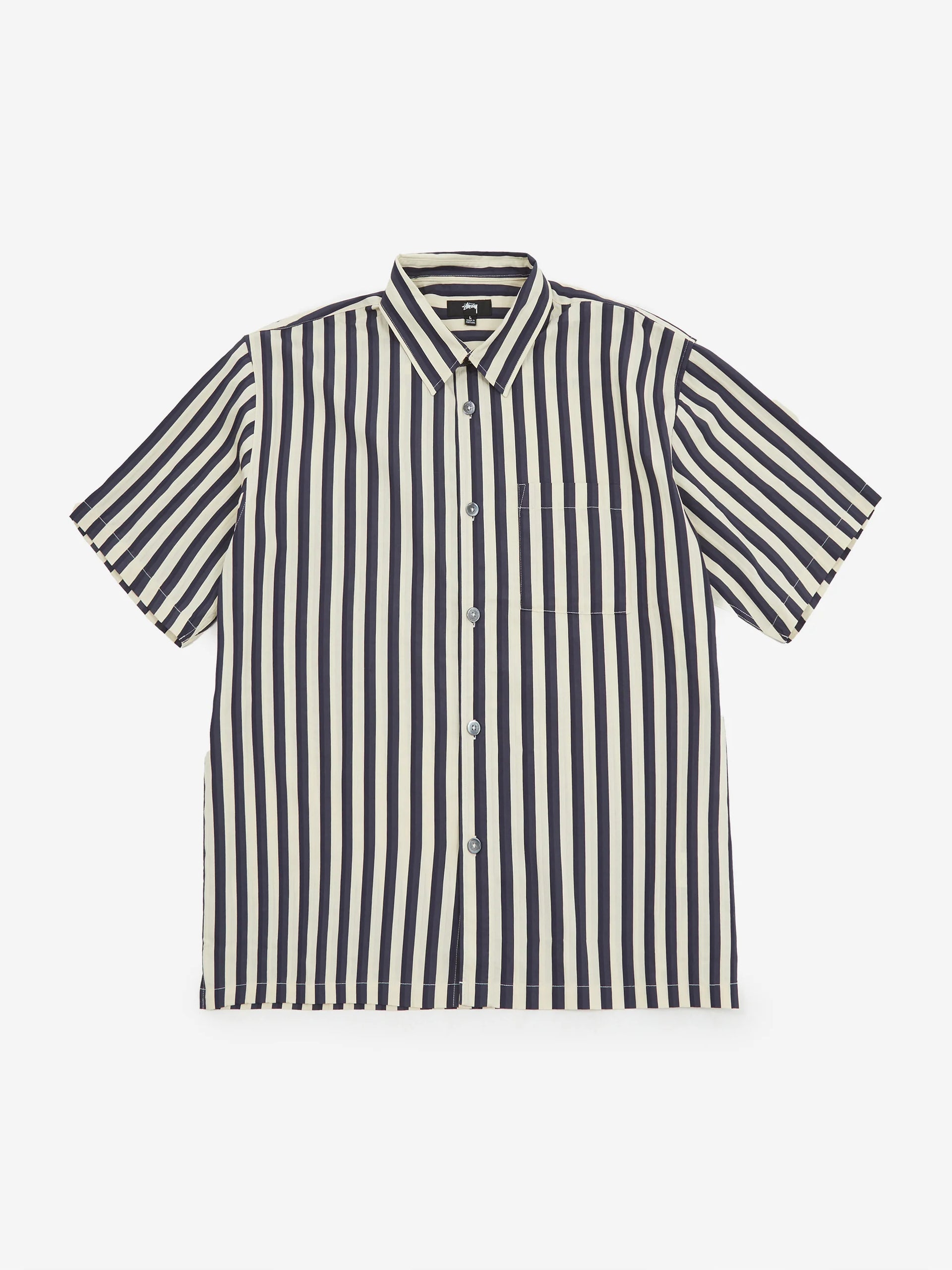 FLAT BOTTOM STRIPE SHIRT NAVY