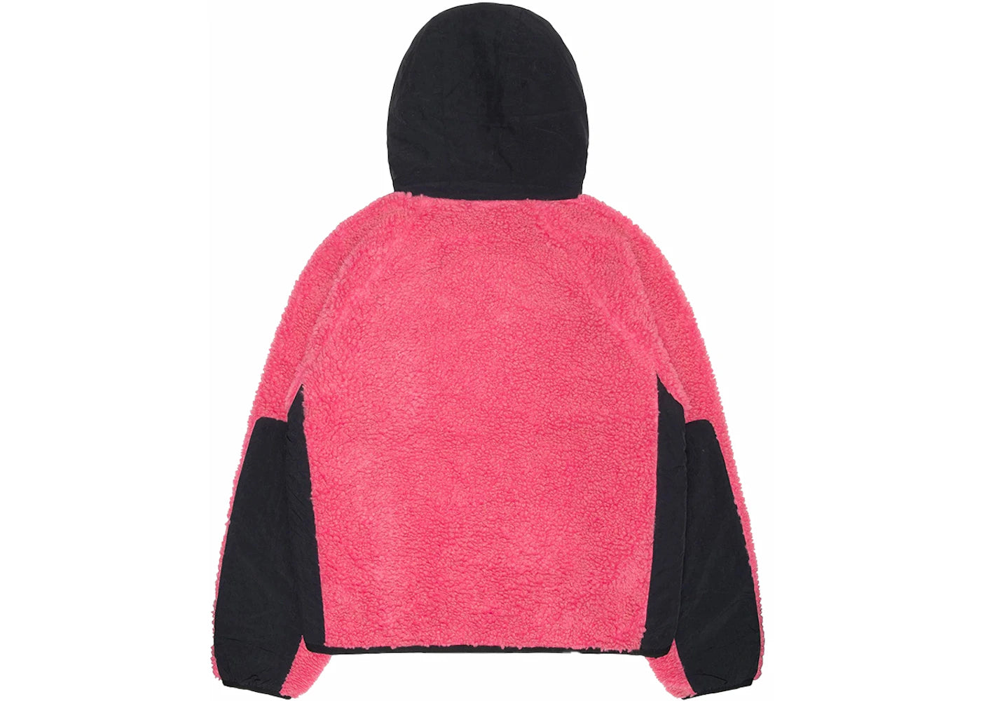 SHERPA PANELED HOODED JACKET PINK