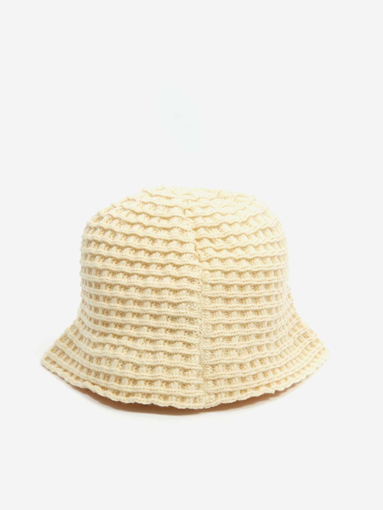 WAFFLE KNIT BUCKET HAT BONE