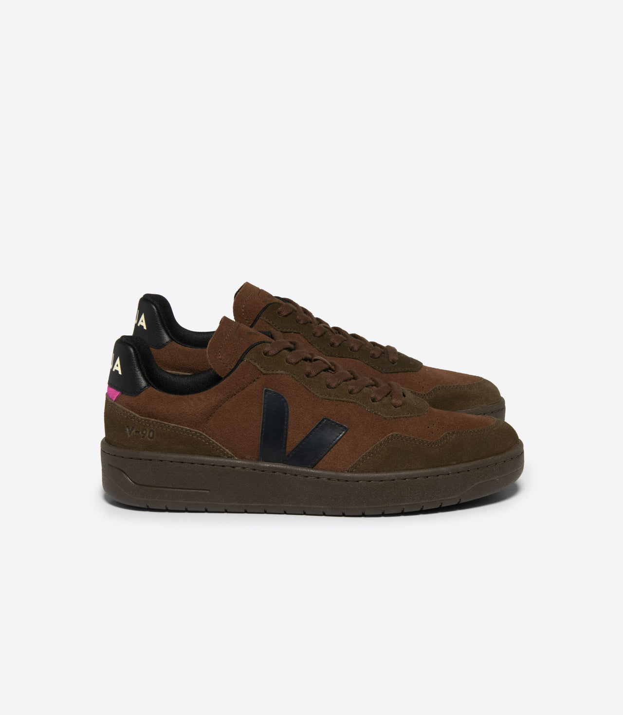 Zapatillas Veja V-90 Suede Walnut Black Hombre