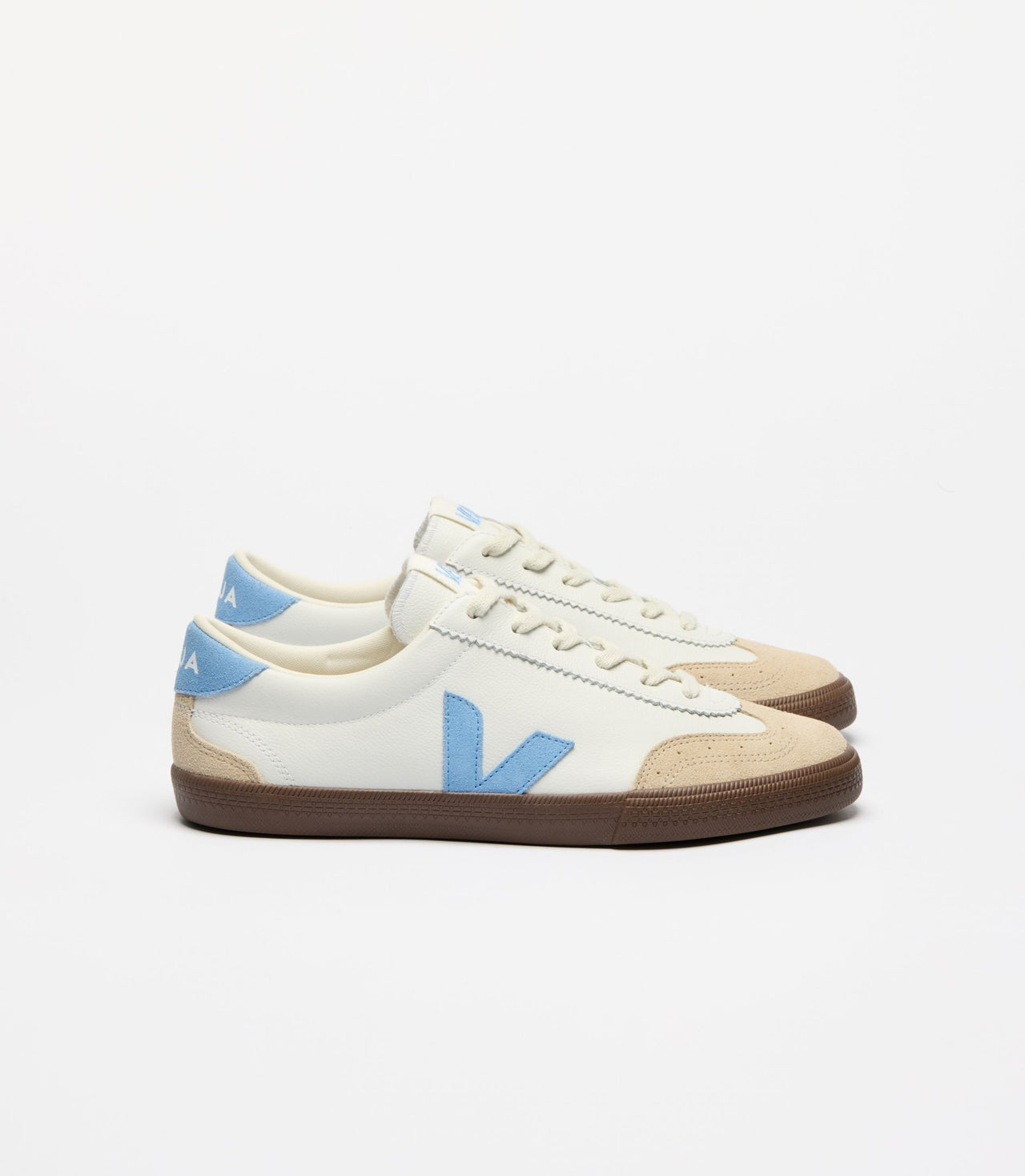 Zapatillas Veja Volley Leather White Aqua Bark