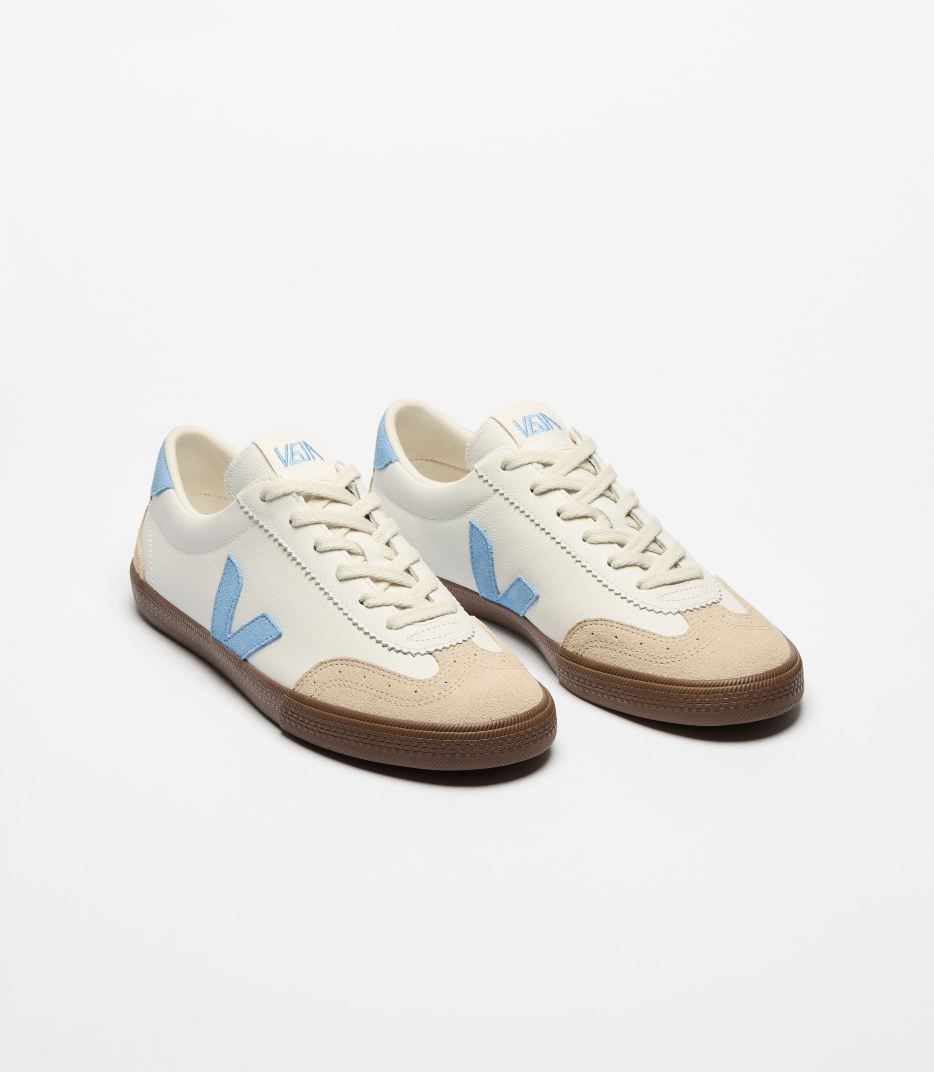 Zapatillas Veja Volley Leather White Aqua Bark