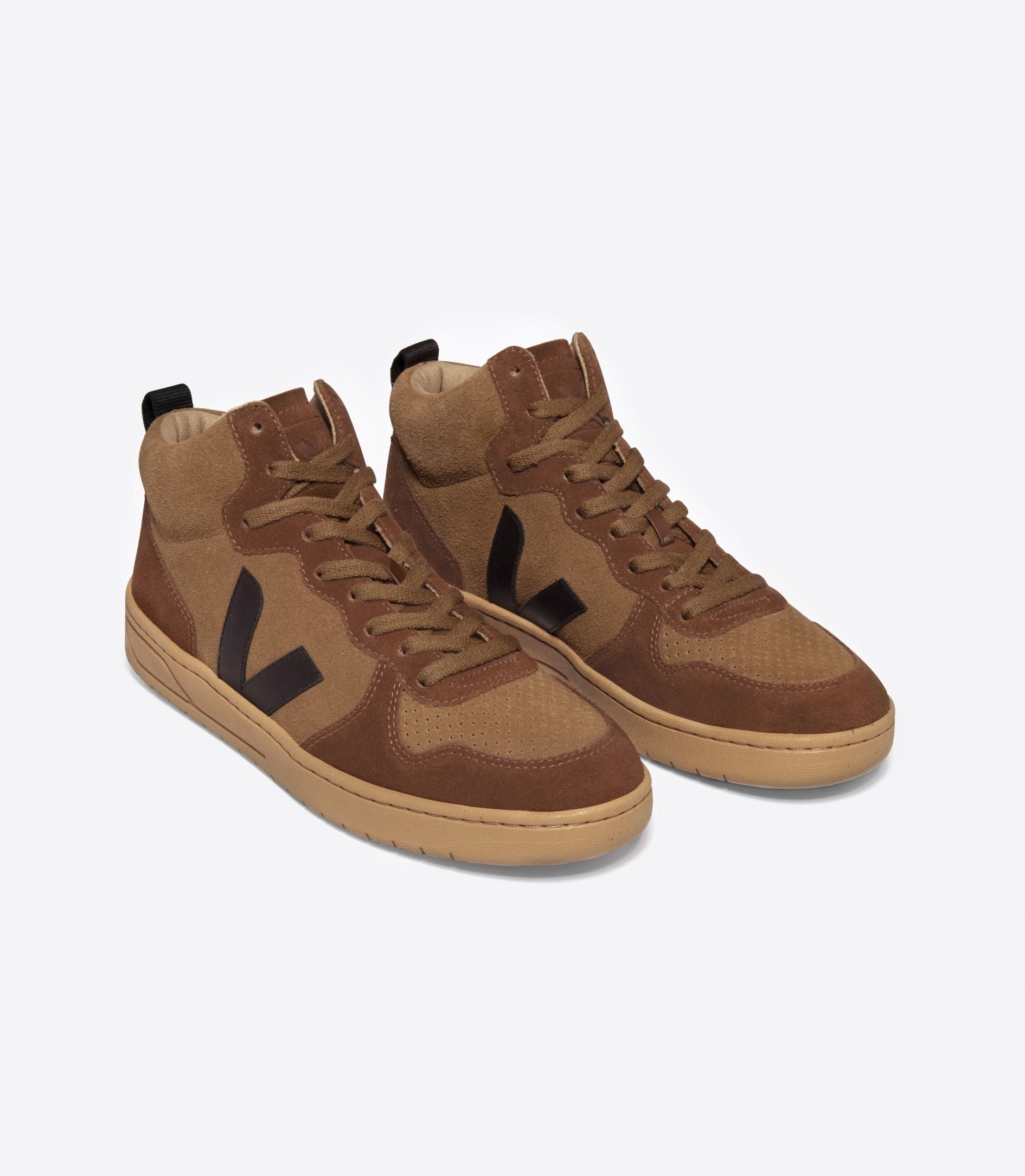 Zapatillas Veja V-15 Suede Brown Black