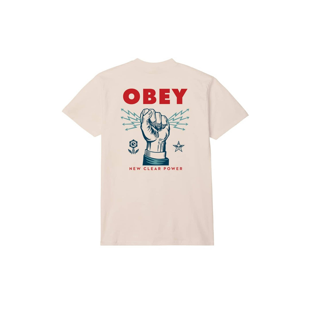 OBEY NEW CLEAR POWER CREAM TEE