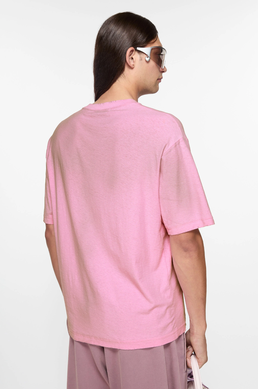 ACNE STUDIO LOGO T-SHIRT RELAXED FIT PINK