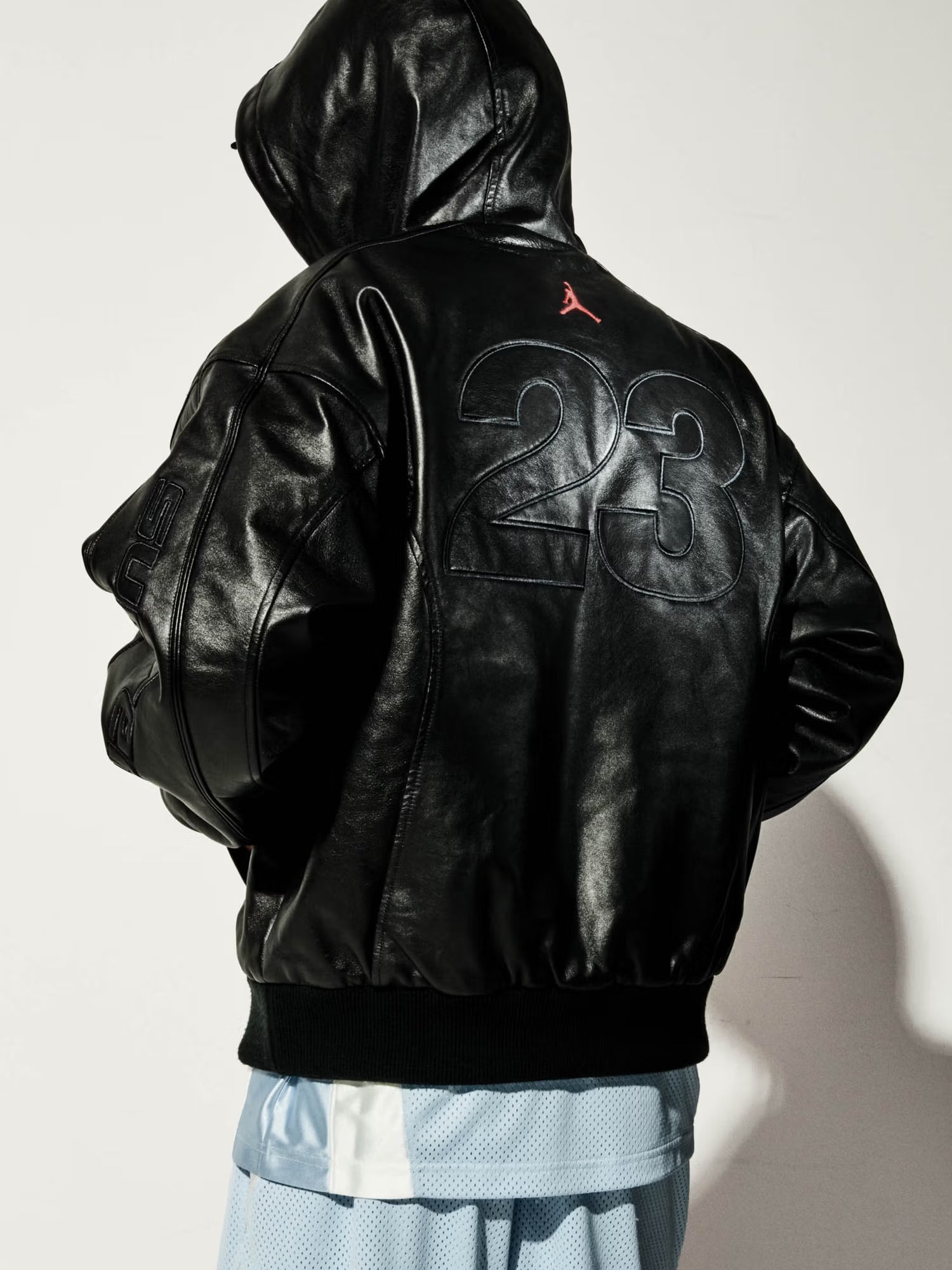 JORDAN HOODED LEATHER JACKET -  L