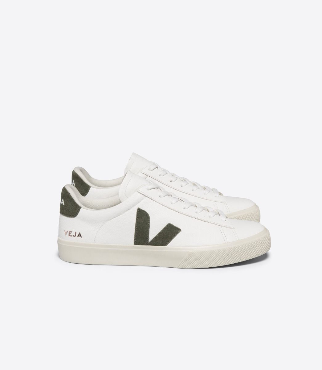 Zapatillas Veja Campo White Kaki Mujer