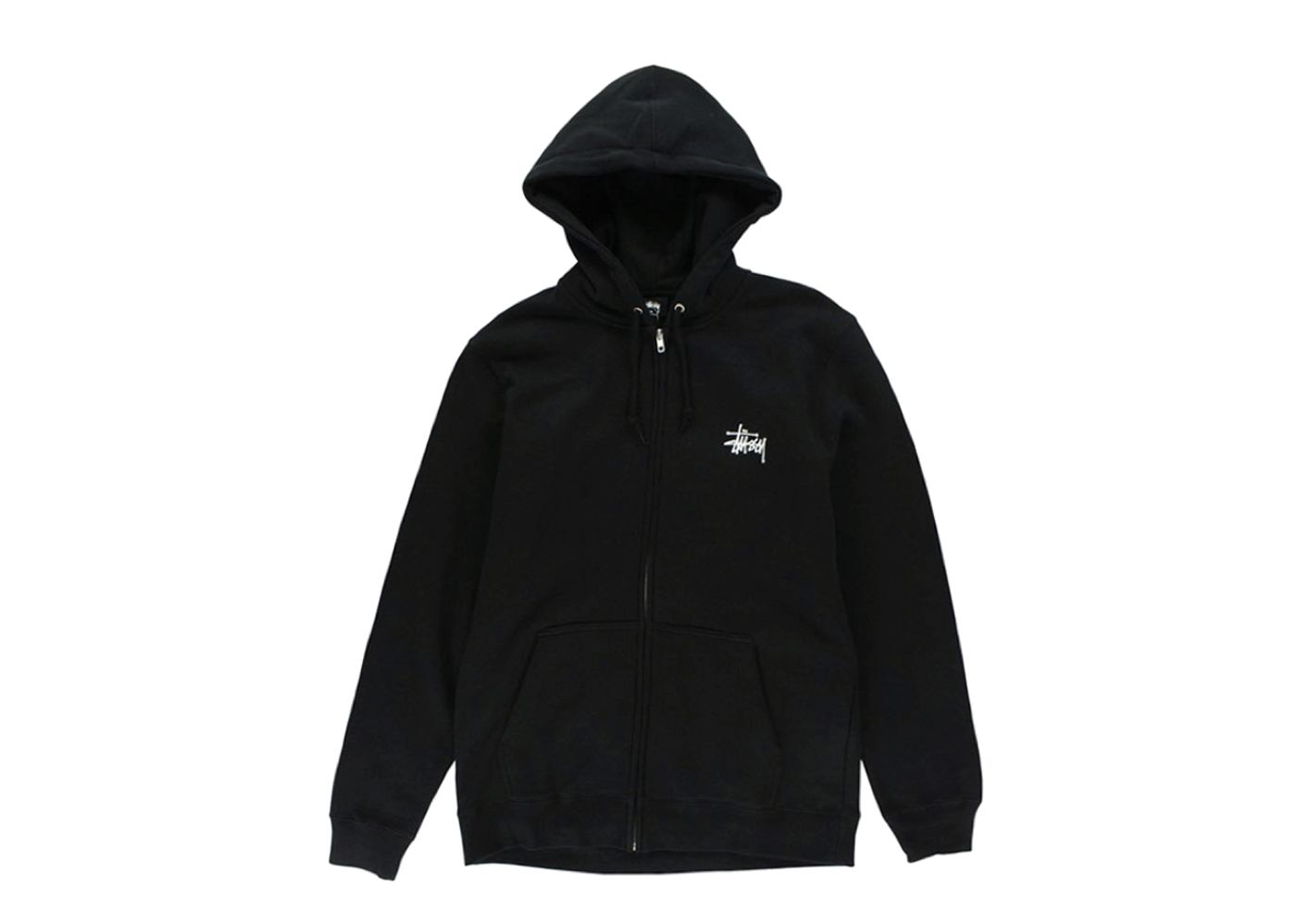 BASIC STUSSY ZIP HOOD BLACK