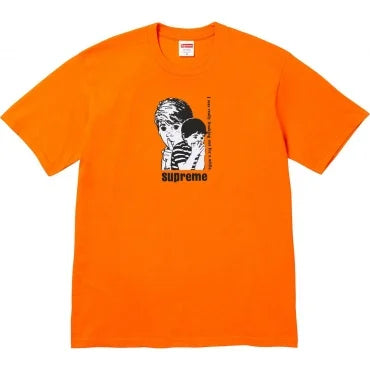 Supreme orange shop t shirt