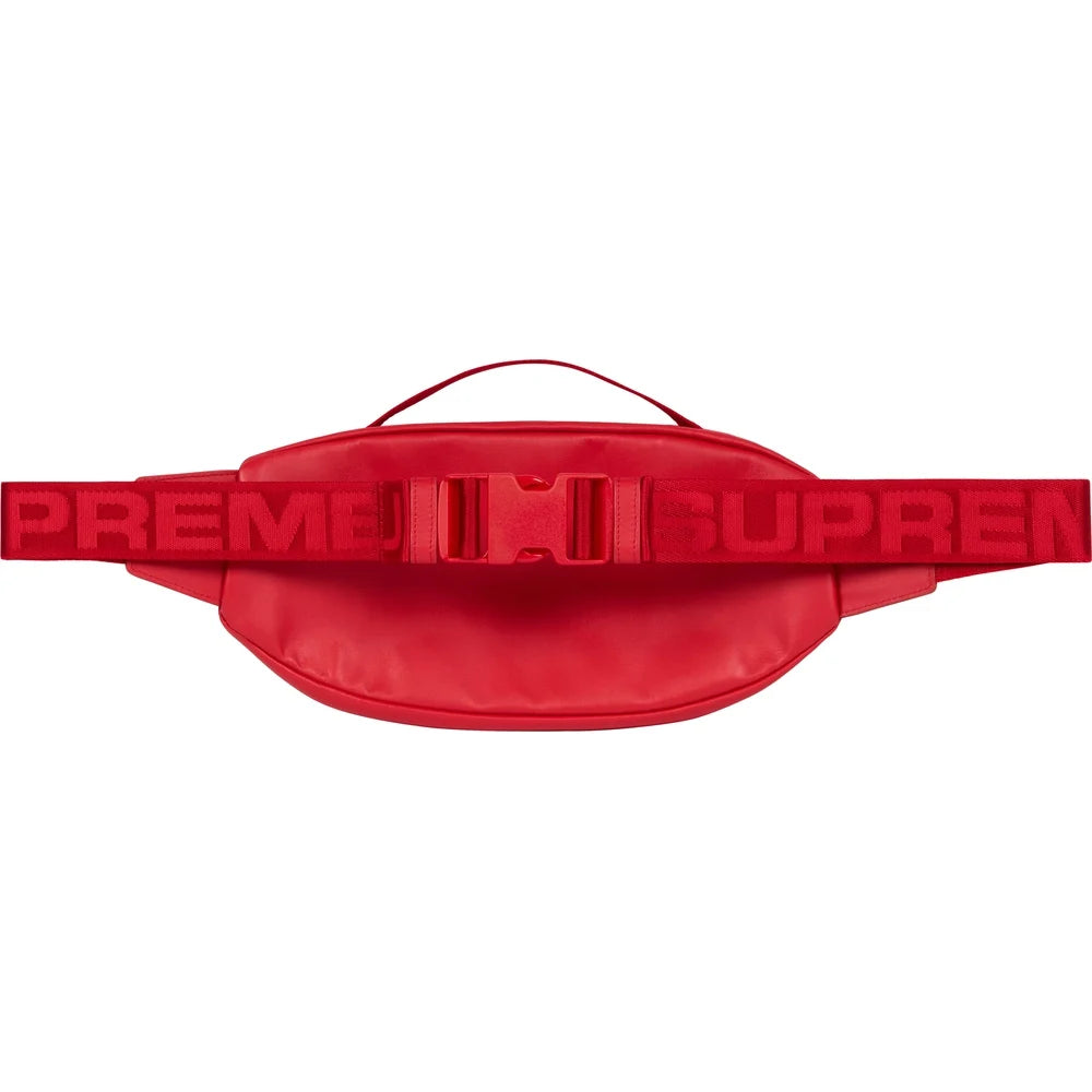 Supreme Leather Waist Bag Red