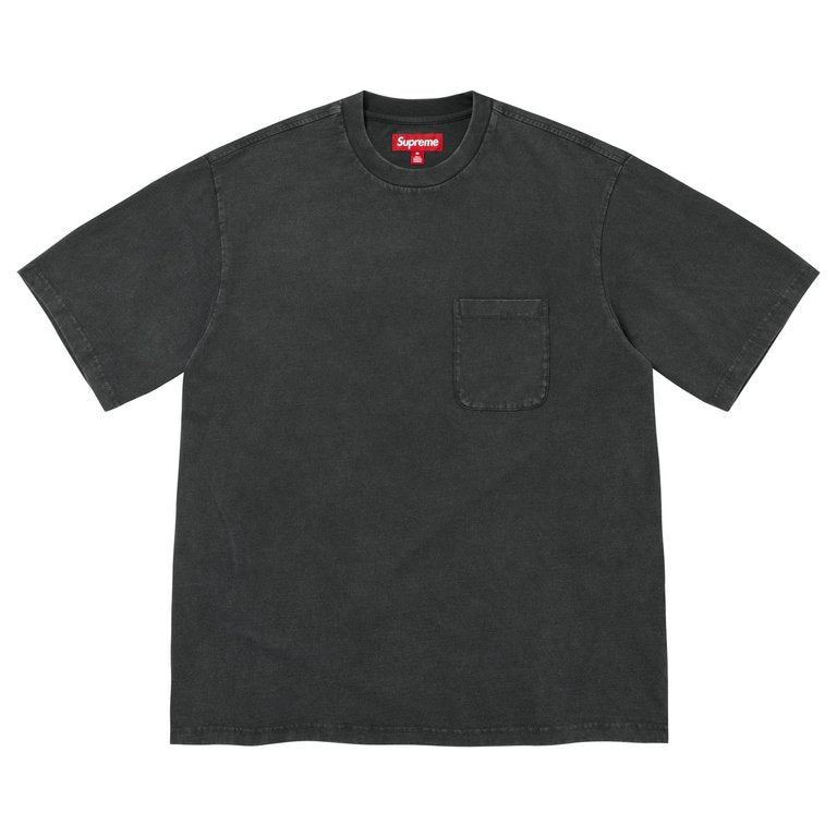 CRACKED POCKET S/S TOP BLACK - L