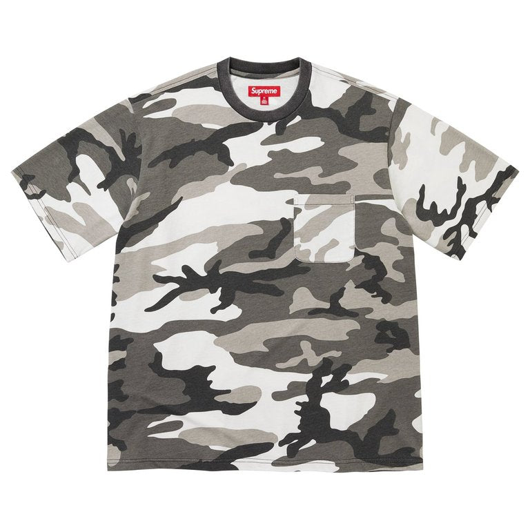 CRACKED POCKET S/S TOP SNOW CAMO