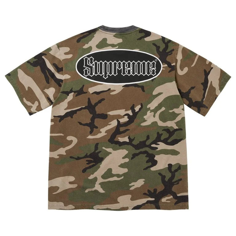 CRACKED POCKET S/S TOP WOODLAND CAMO