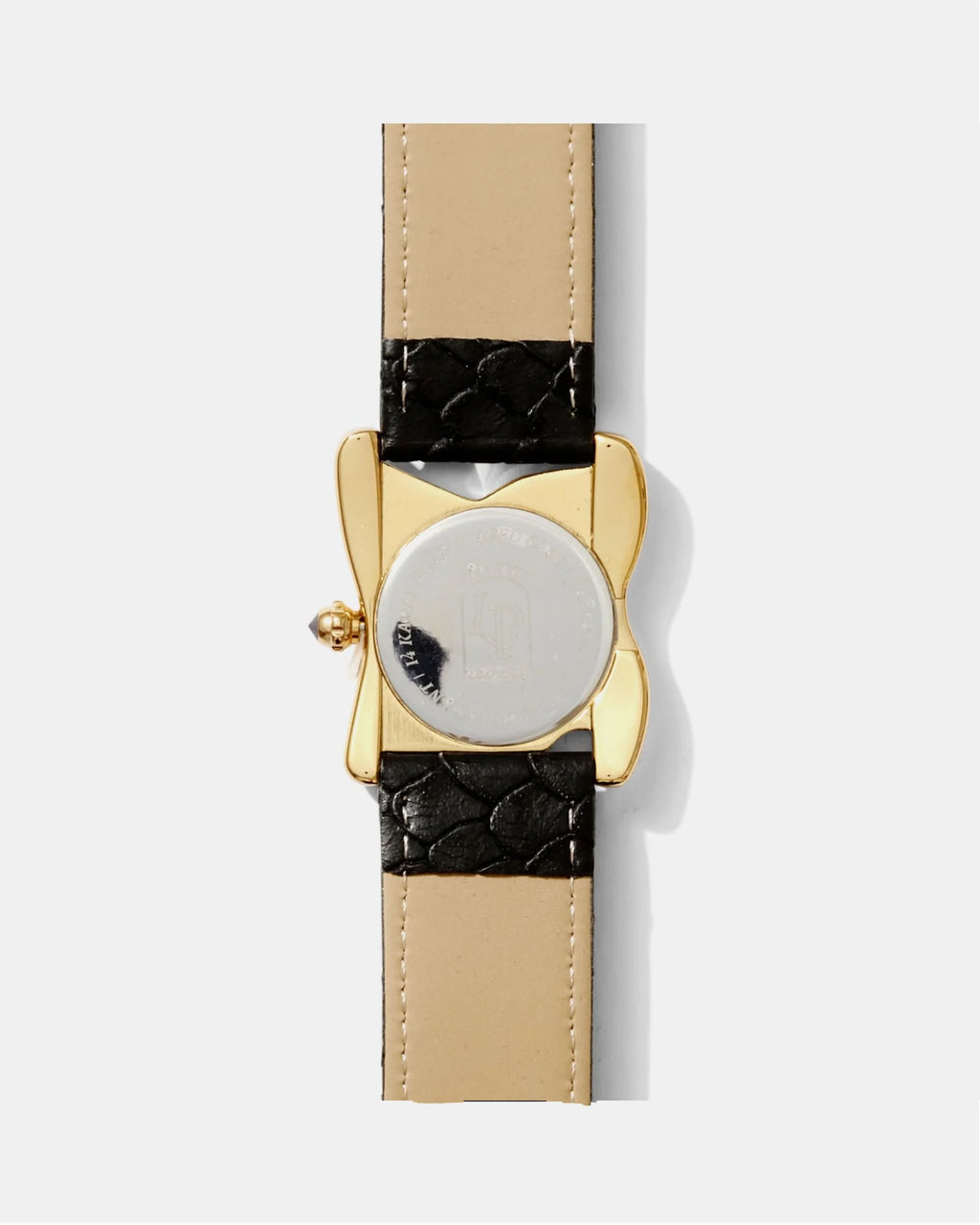 Laphont Melting Watch Square Gold Large Case Band Black