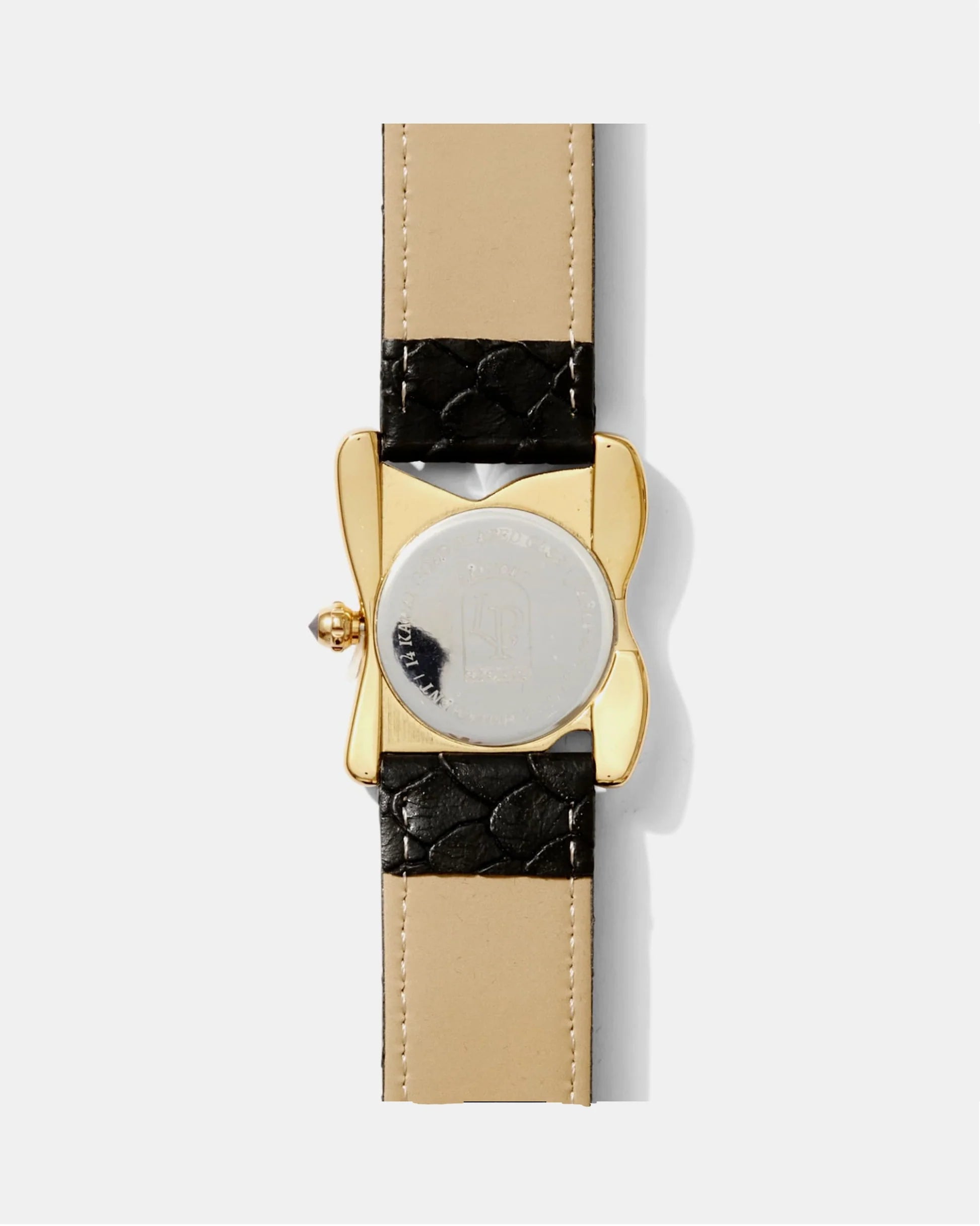 Laphont Melting Watch Square Gold Large Case Band Black