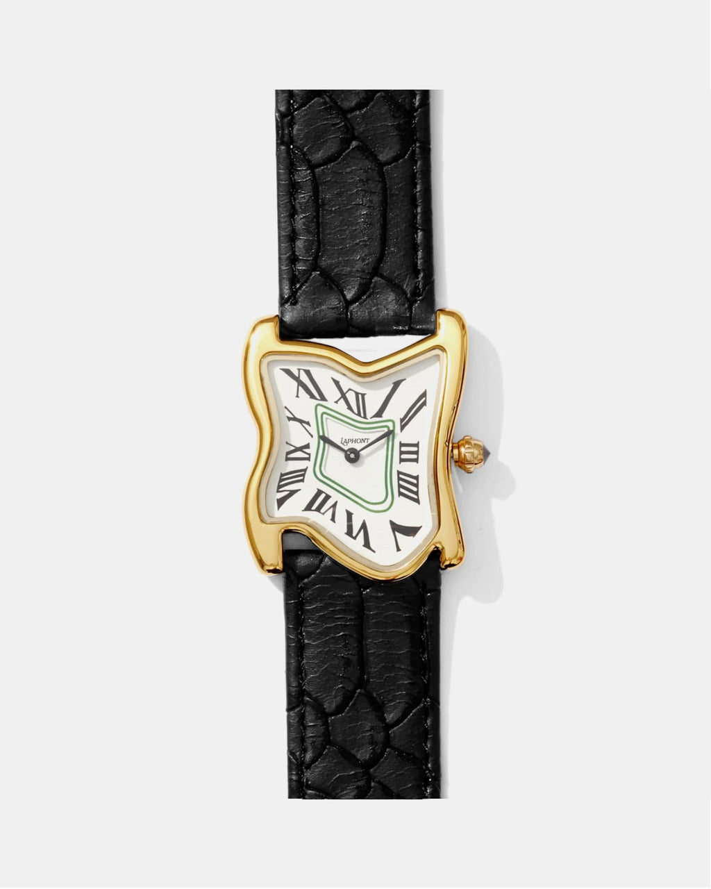 Laphont Melting Watch Square Gold Large Case Band Black