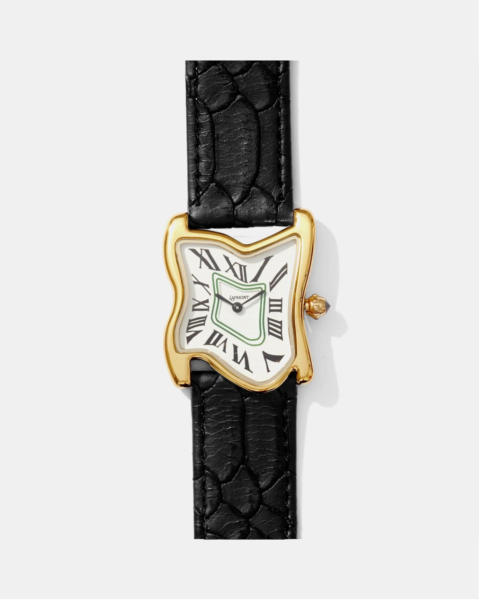 Laphont Melting Watch Square Gold Large Case Band Black