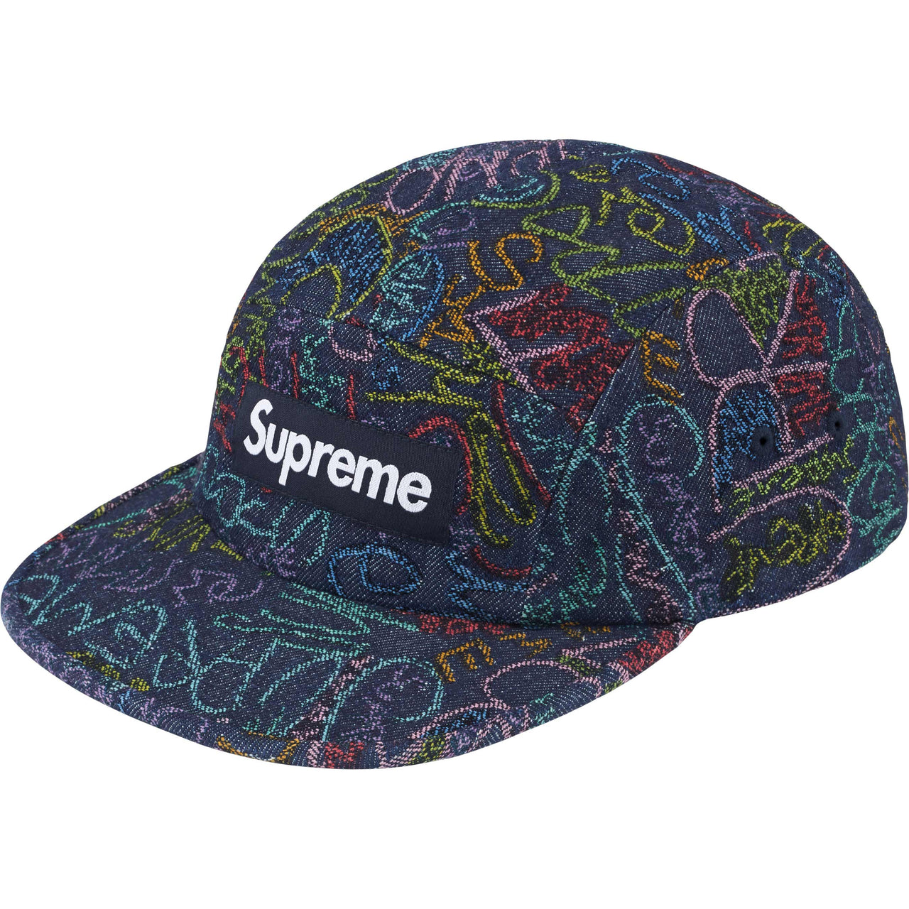 HANDWRITING DENIM CAMP CAP INDIGO