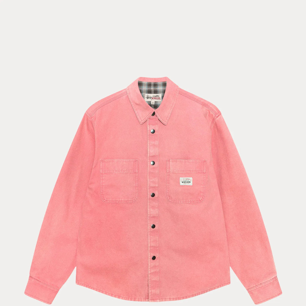 HEAVY WASHED CANVAS SHIRT BERRY