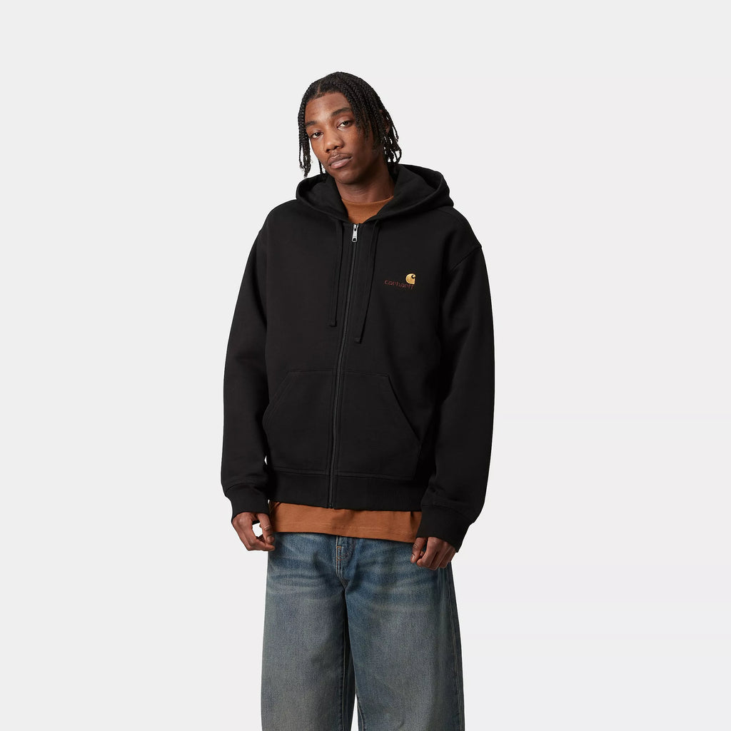 Hooded American Script Jacket Black