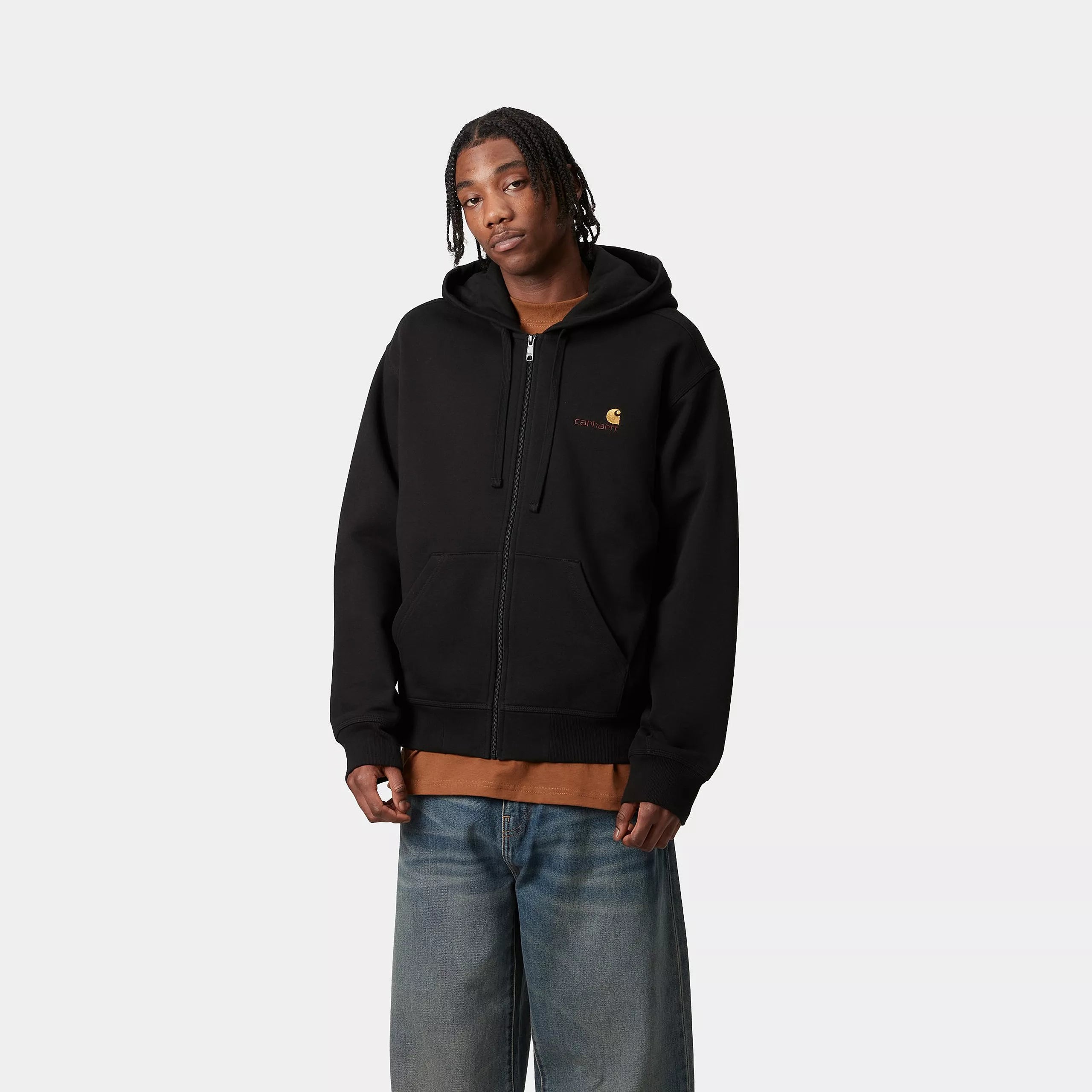 Hooded American Script Jacket Black