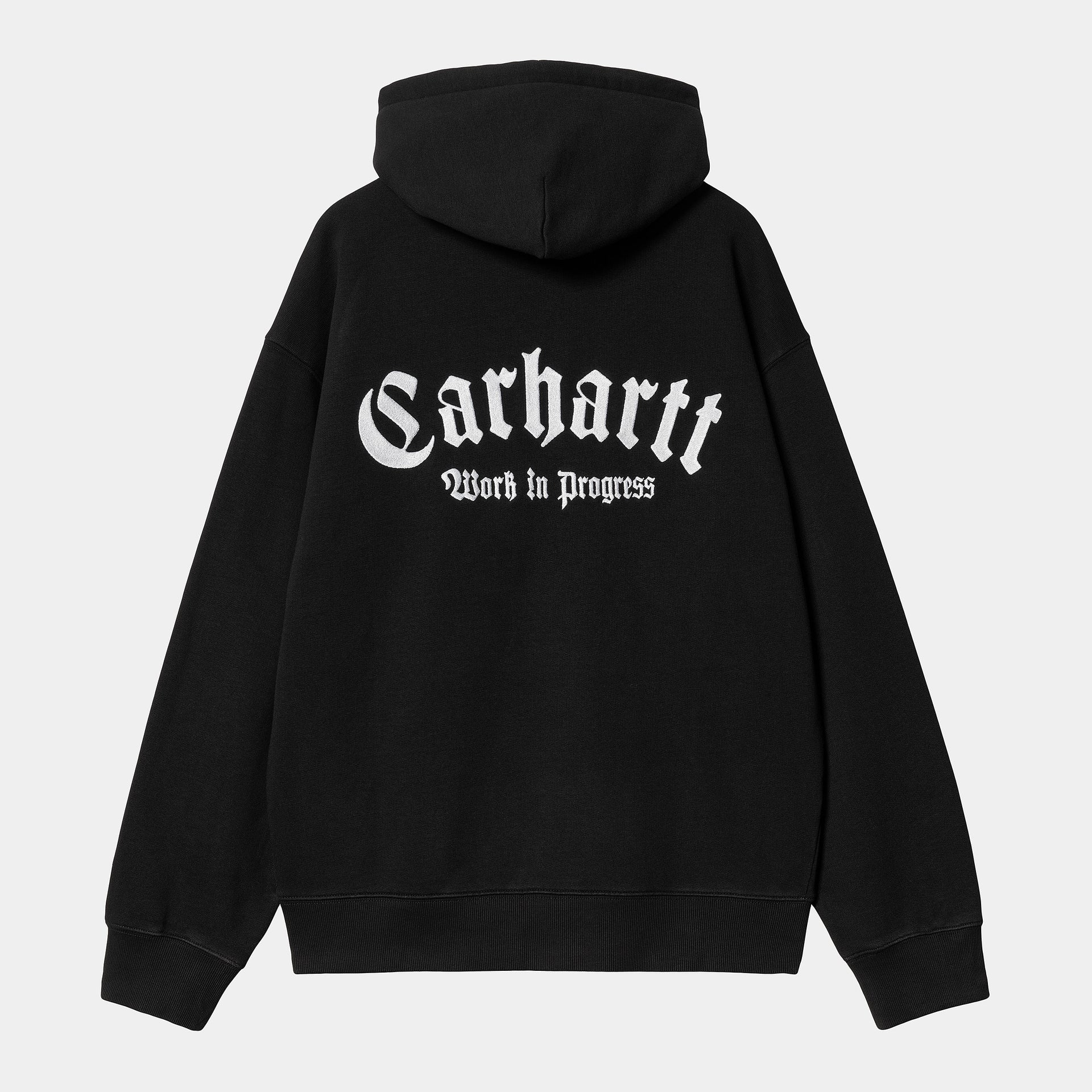 Hooded Onyx Script Sweat Black White