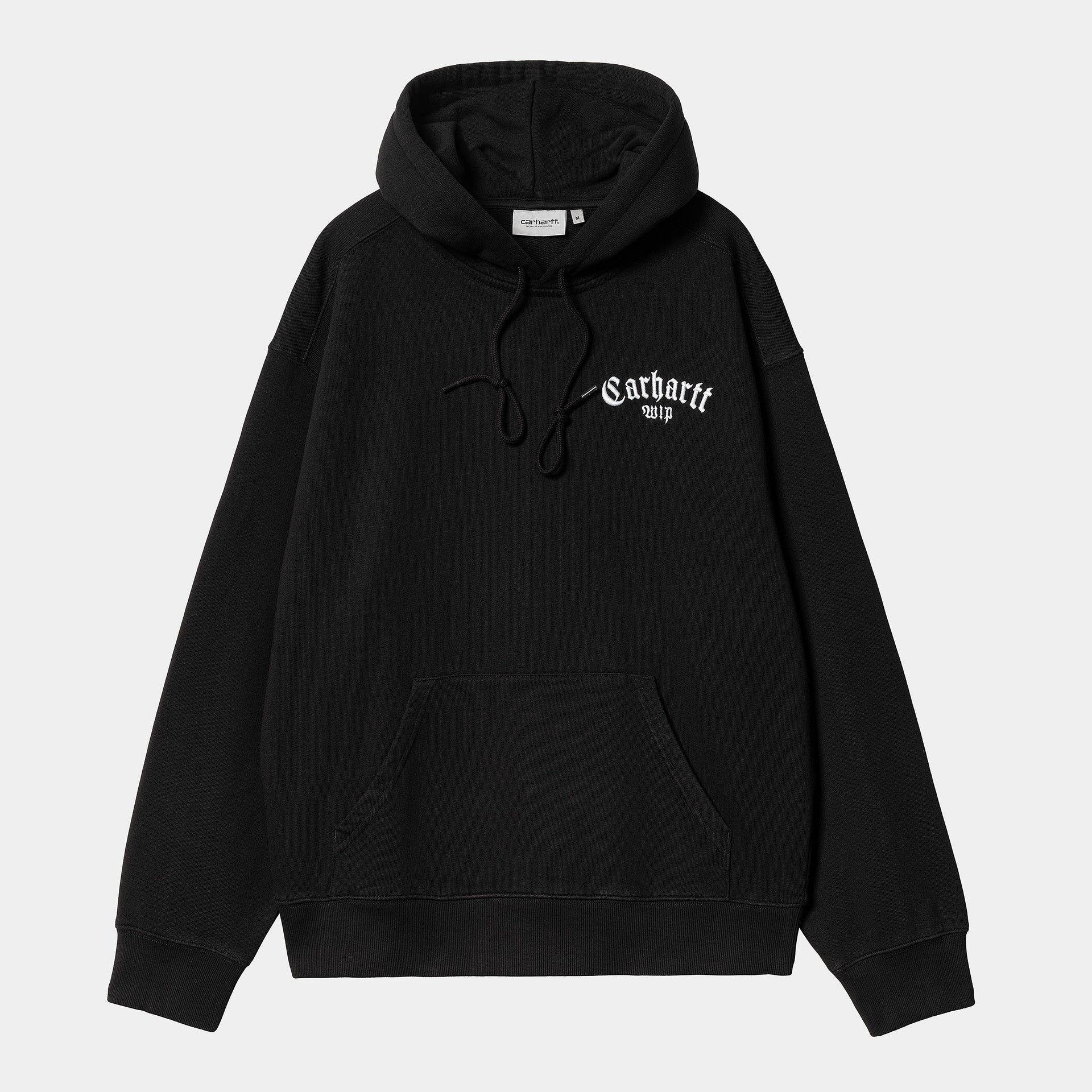 Hooded Onyx Script Sweat Black White