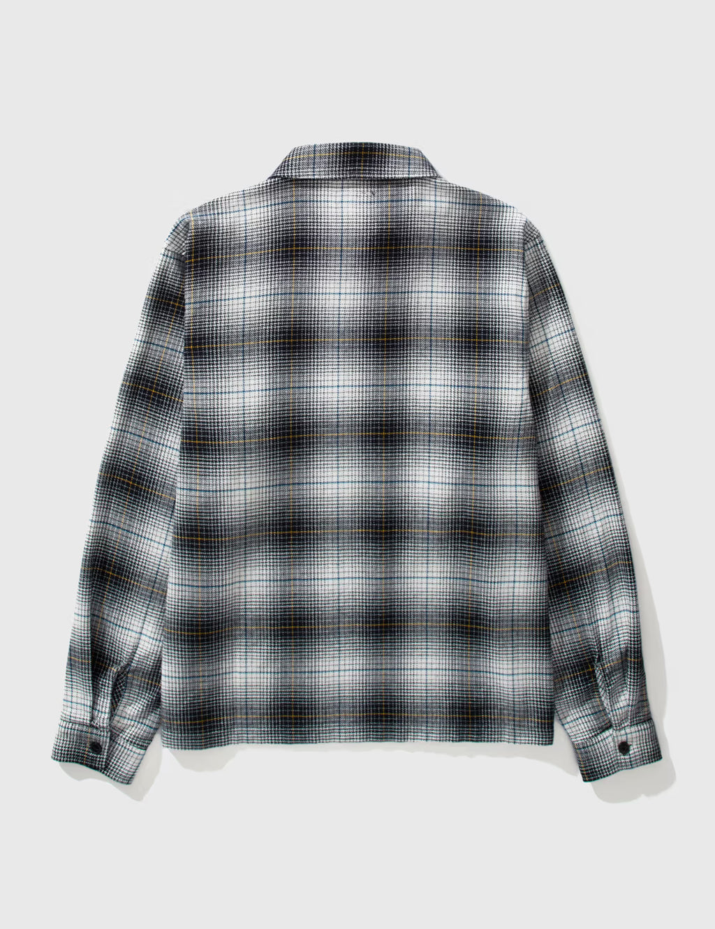 Paul Shadow Plaid Zip Shirt Black