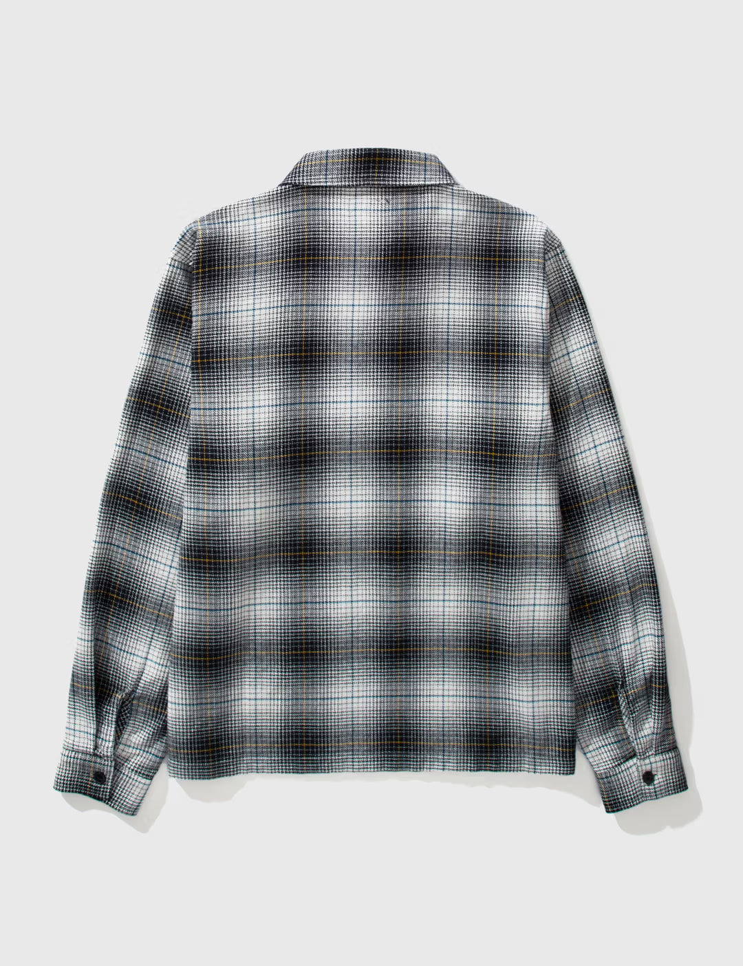Paul Shadow Plaid Zip Shirt Black