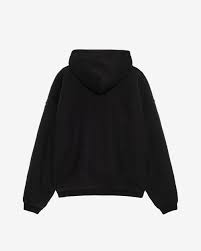 EMBROIDERED RELAXED HOOD WASHED BLACK