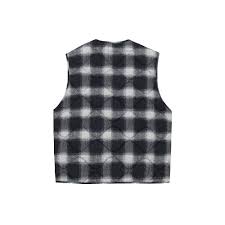 PLAID NYLON LINER VEST L