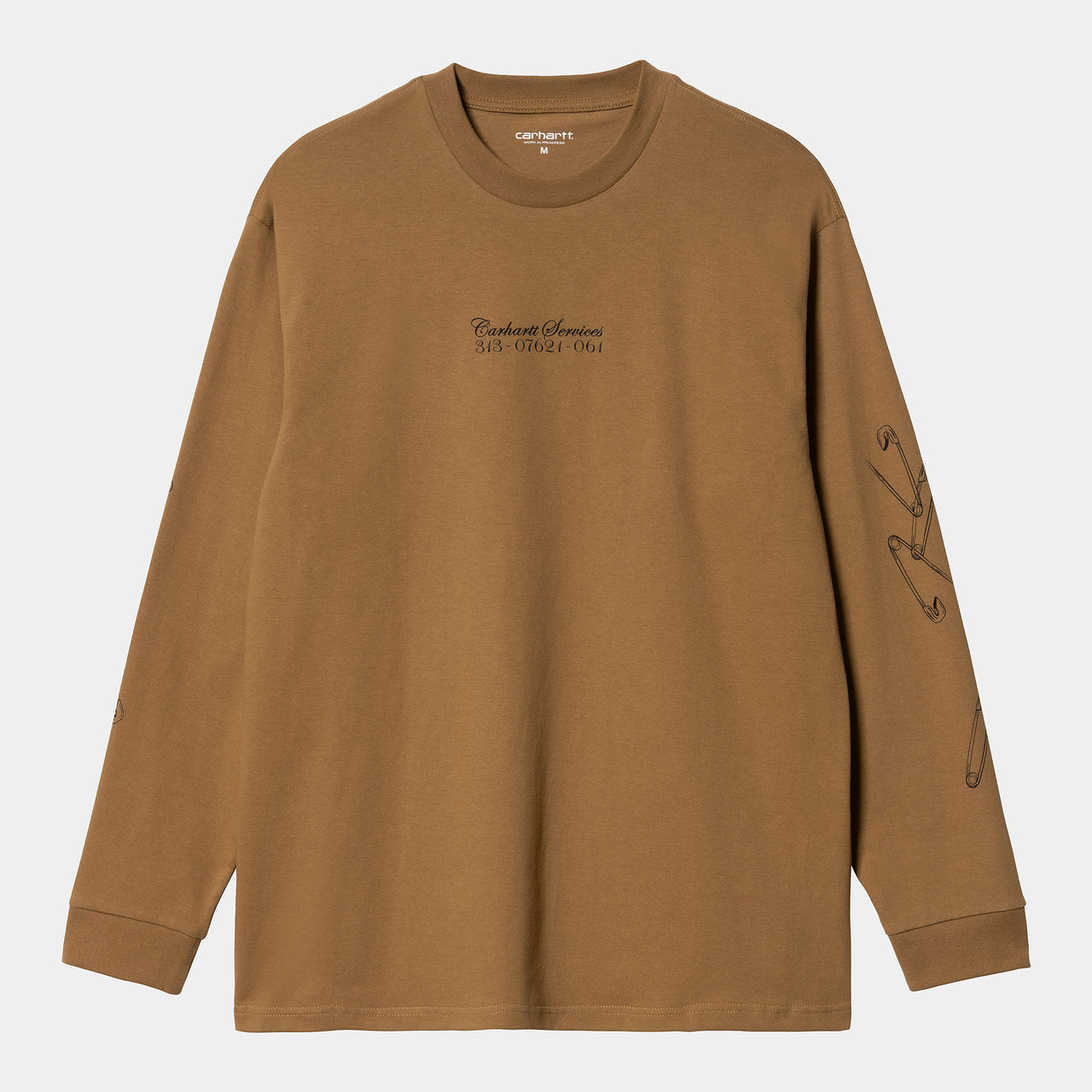 L/S Safety Pin T-Shirt Hamilton Brown Black