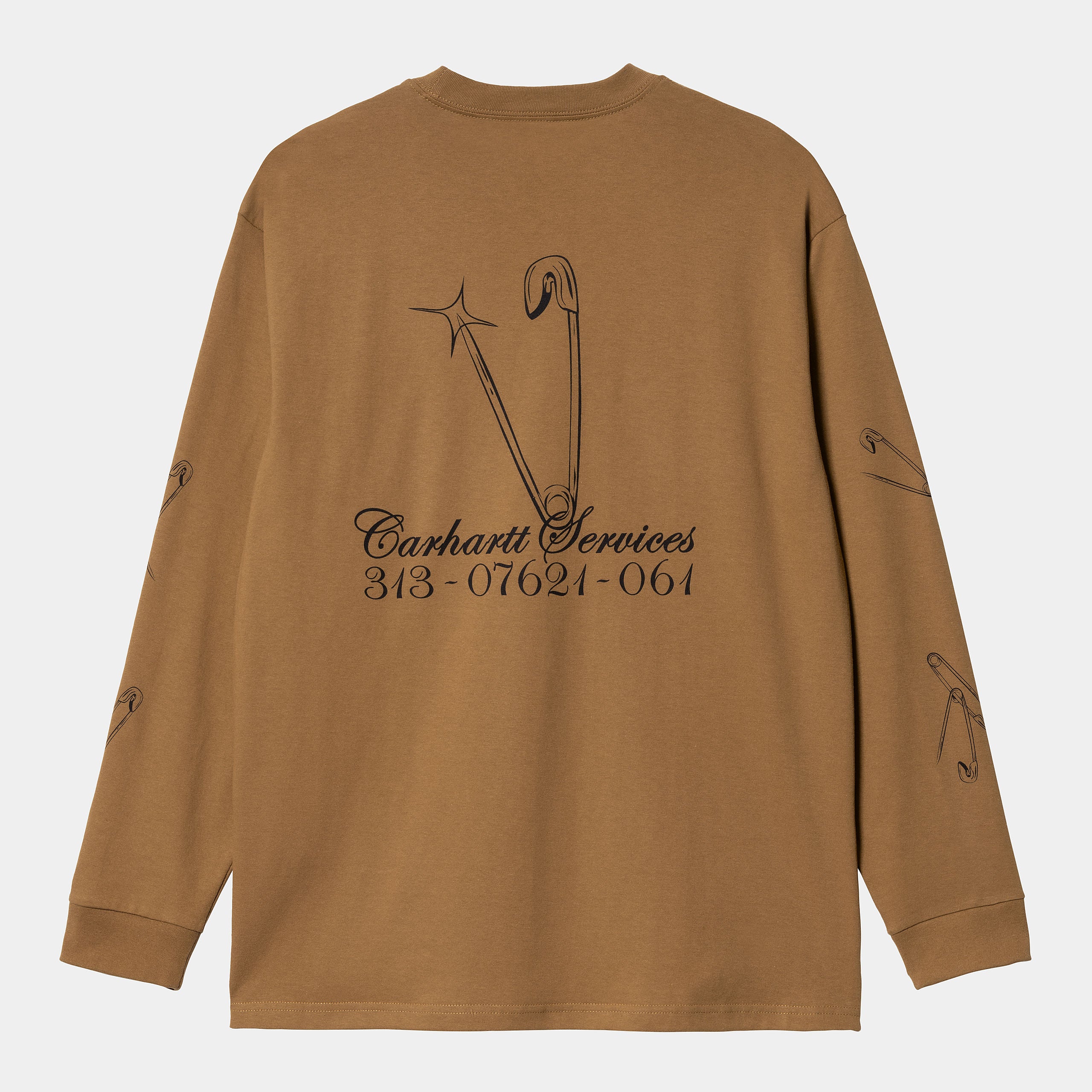 L/S Safety Pin T-Shirt Hamilton Brown Black
