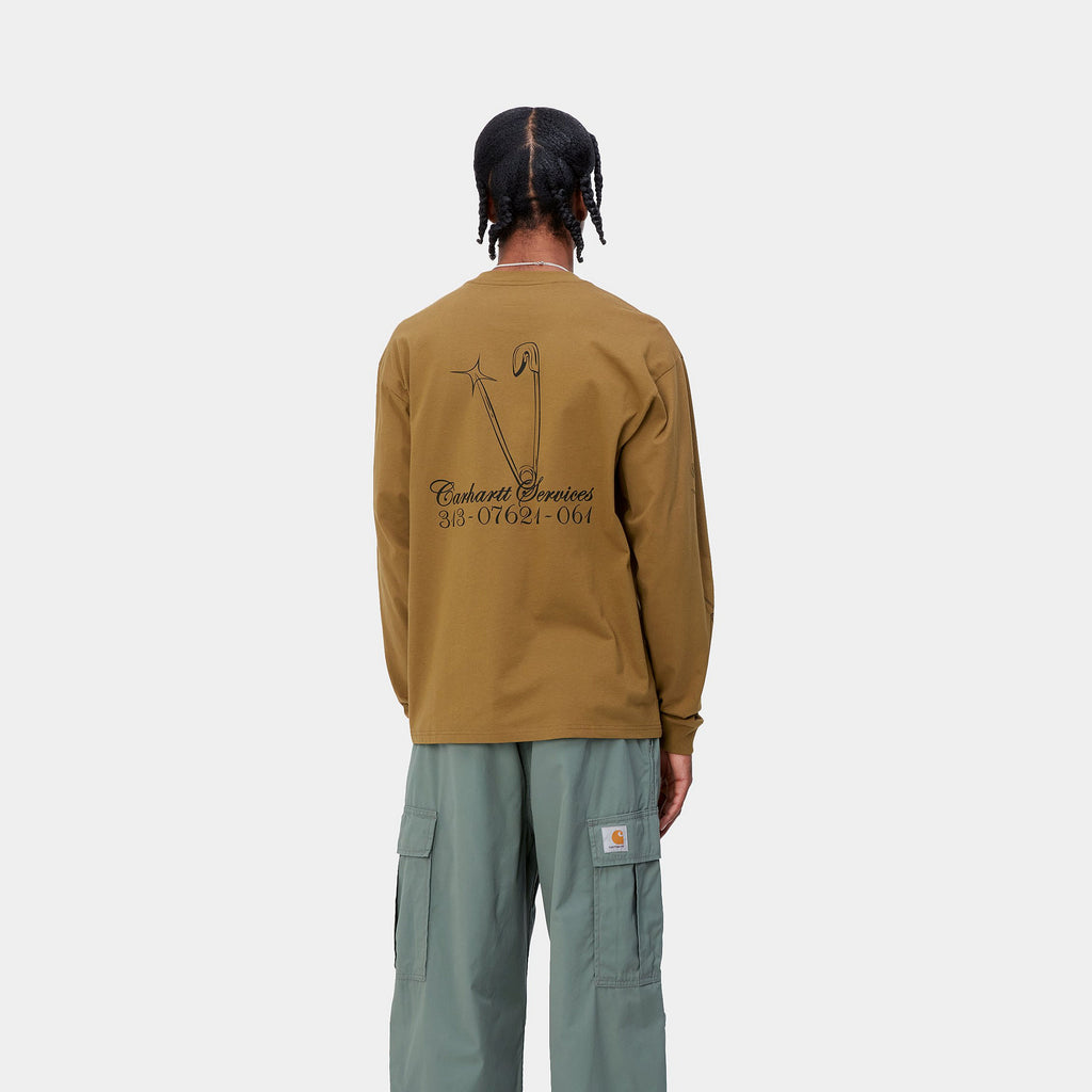 L/S Safety Pin T-Shirt Hamilton Brown Black