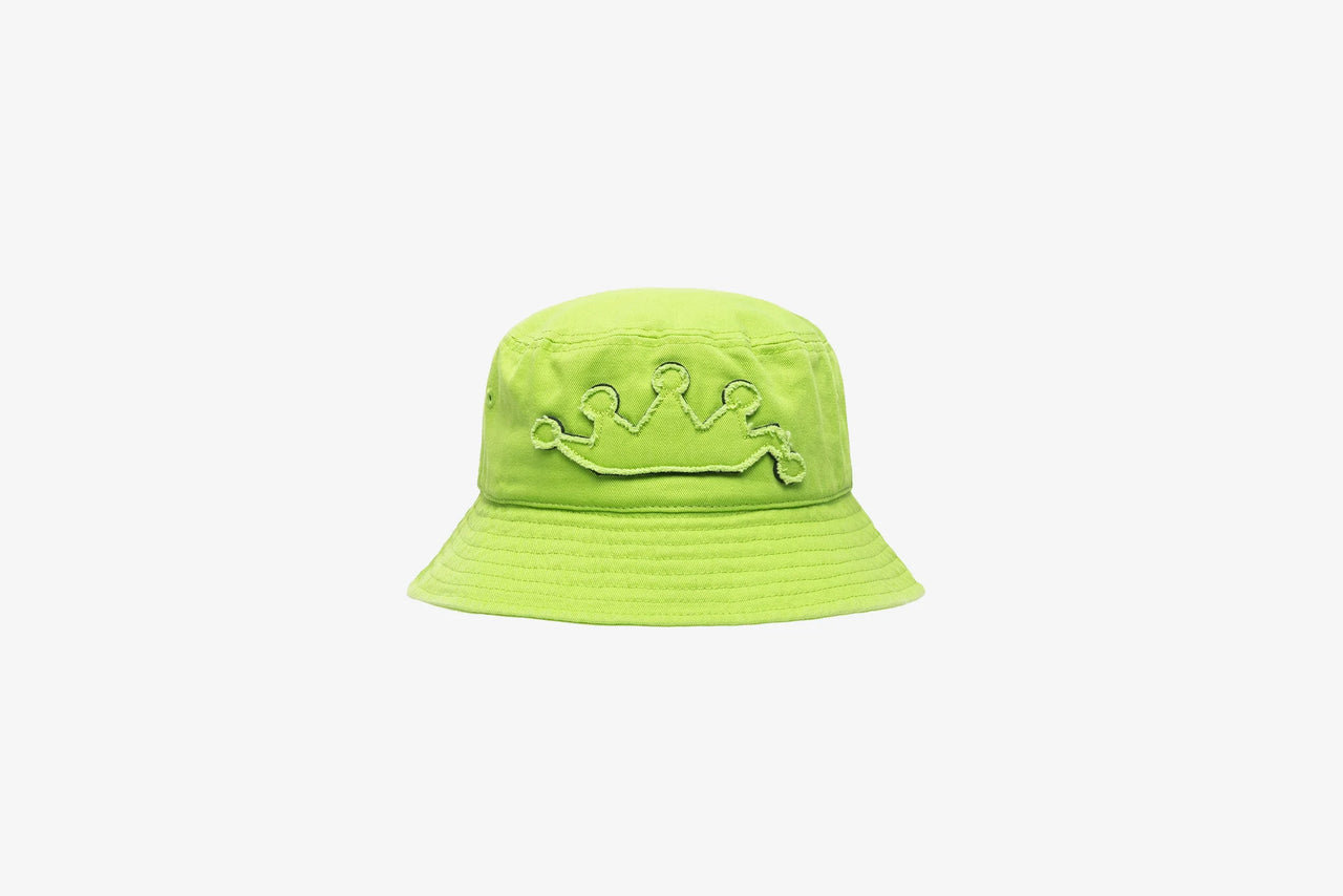 CROWN APPLIQUE BUCKET HAT LIME