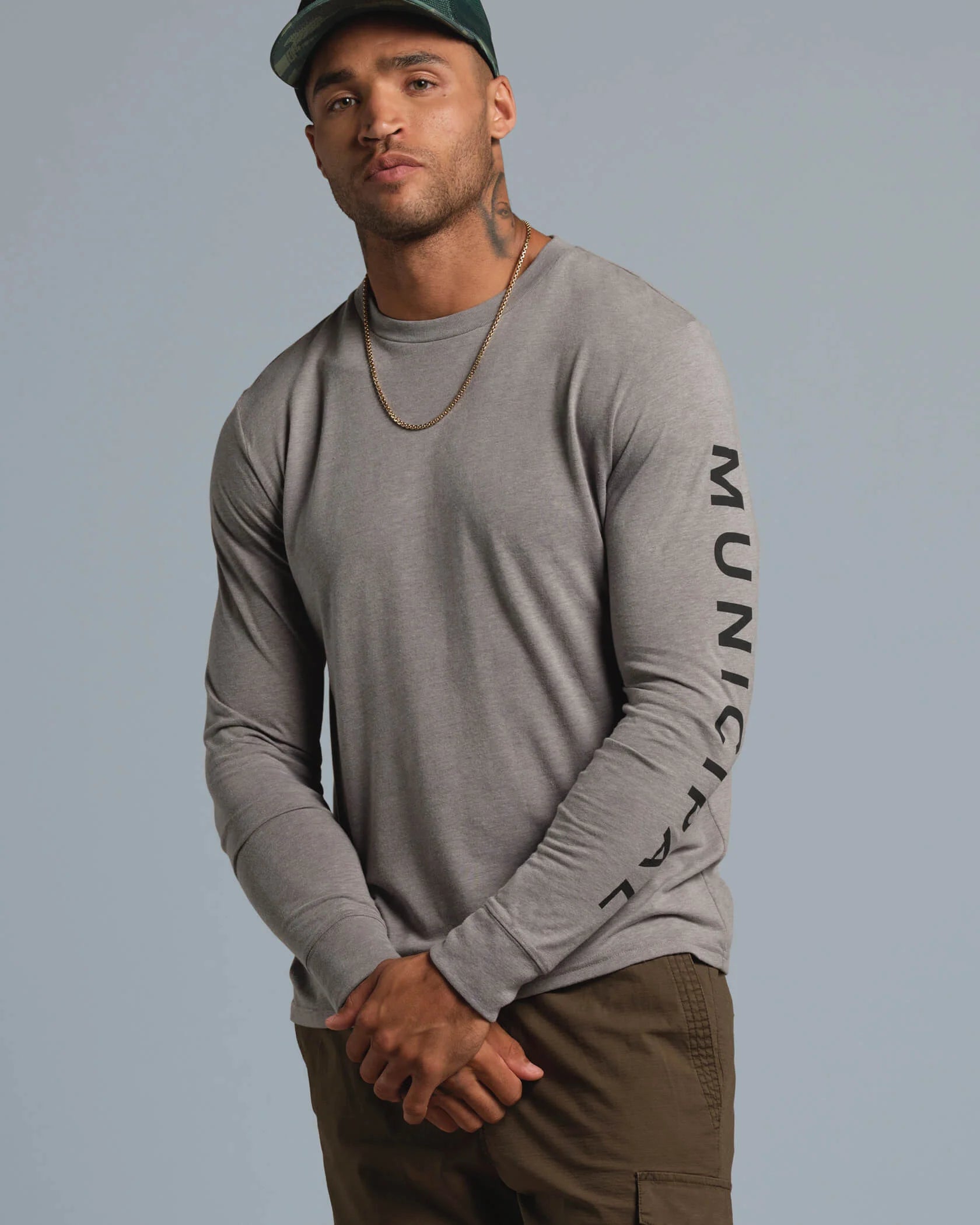 Armband SuperBlend LS T-Shirt - Athletic Gray / Black