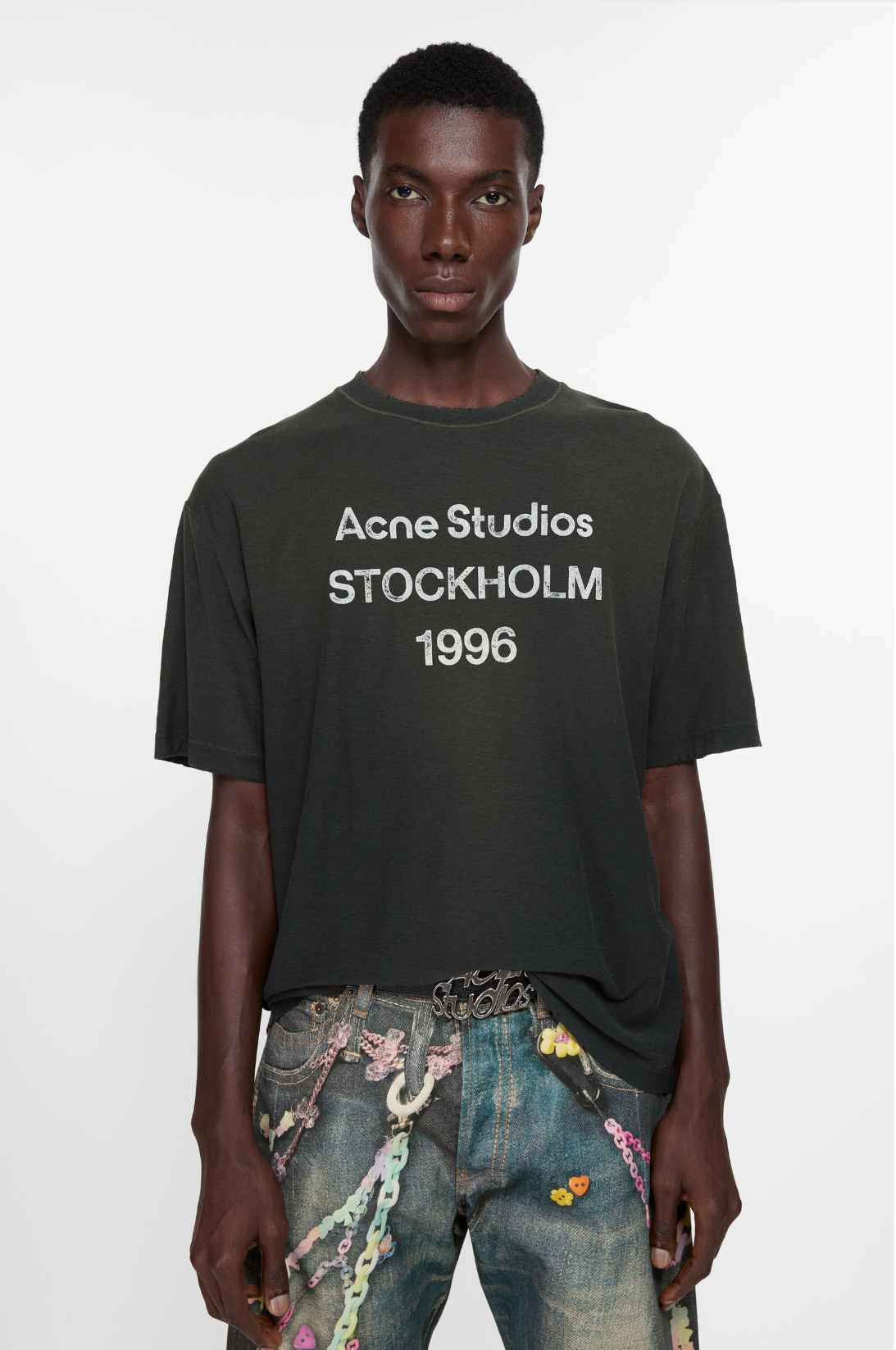 ACNE STUDIO LOGO T-SHIRT RELAXED FIT BLACK